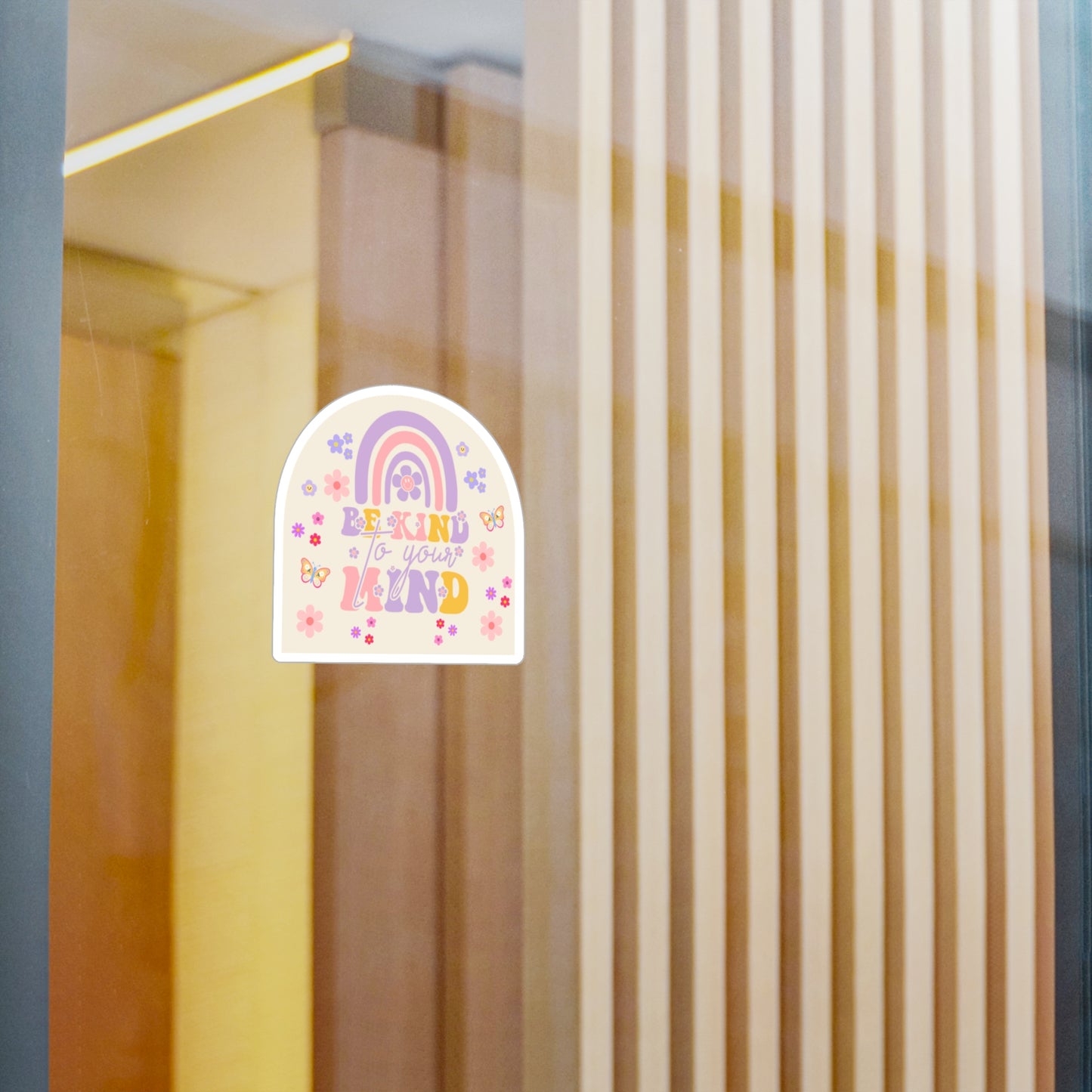 All-Weather Vinyl Decal: Be Kind To Your Mind Rainbow