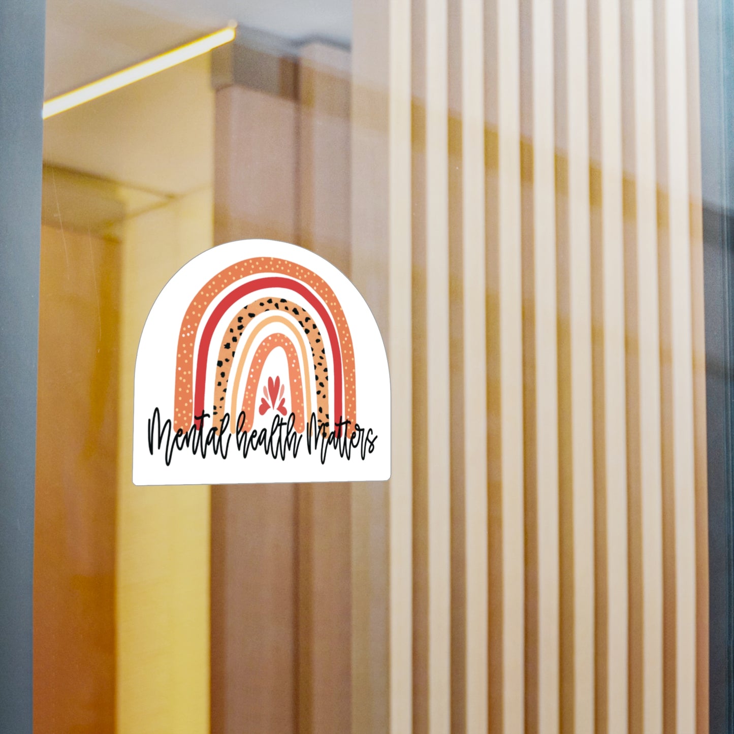 All-Weather Vinyl Decal: Blush Mental Health Matters Rainbow