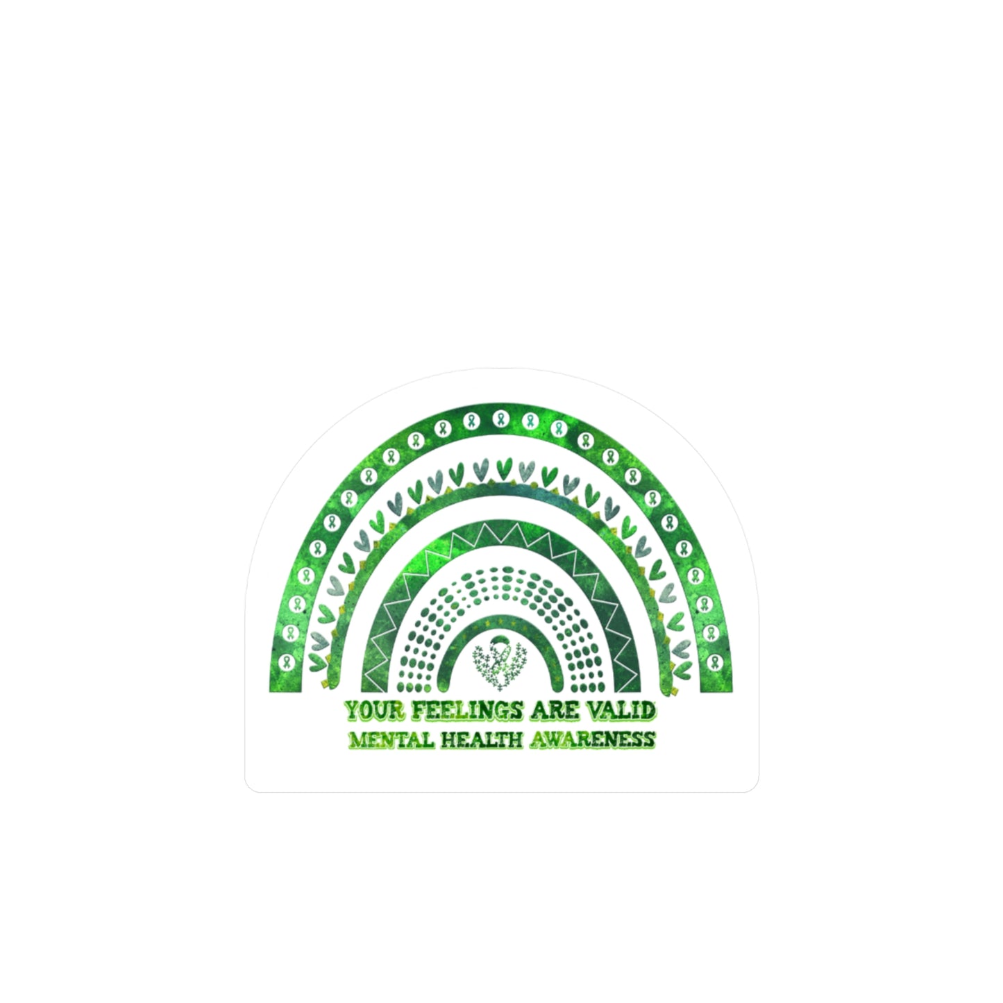 All-Weather Vinyl Decal: "Your Feelings Are Valid" Green Rainbow