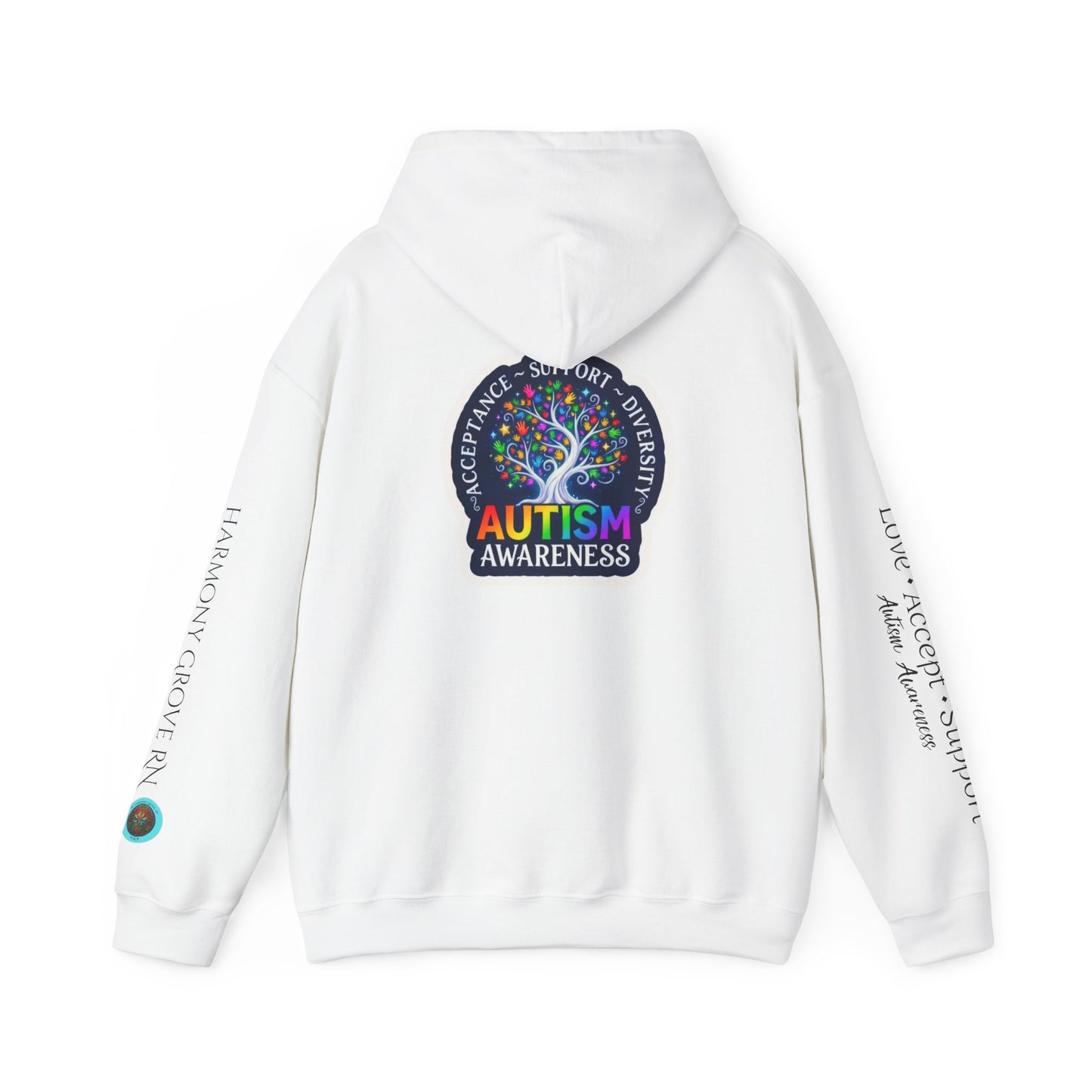 Pullover Hoodie: "Autism Awareness" Colorful Tree Compassion Design