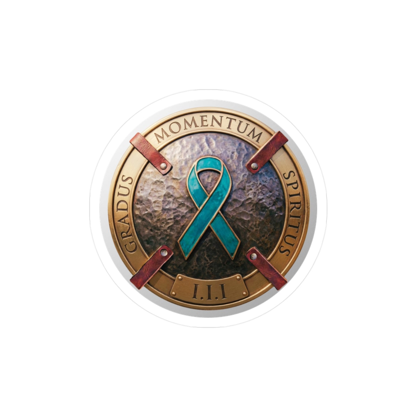 All-Weather Vinyl Decal: PTSD Awareness Ribbon Crest