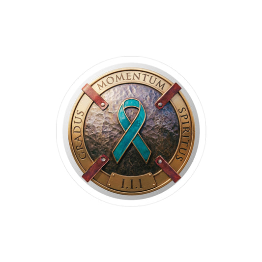 All-Weather Vinyl Decal: PTSD Awareness Ribbon Crest