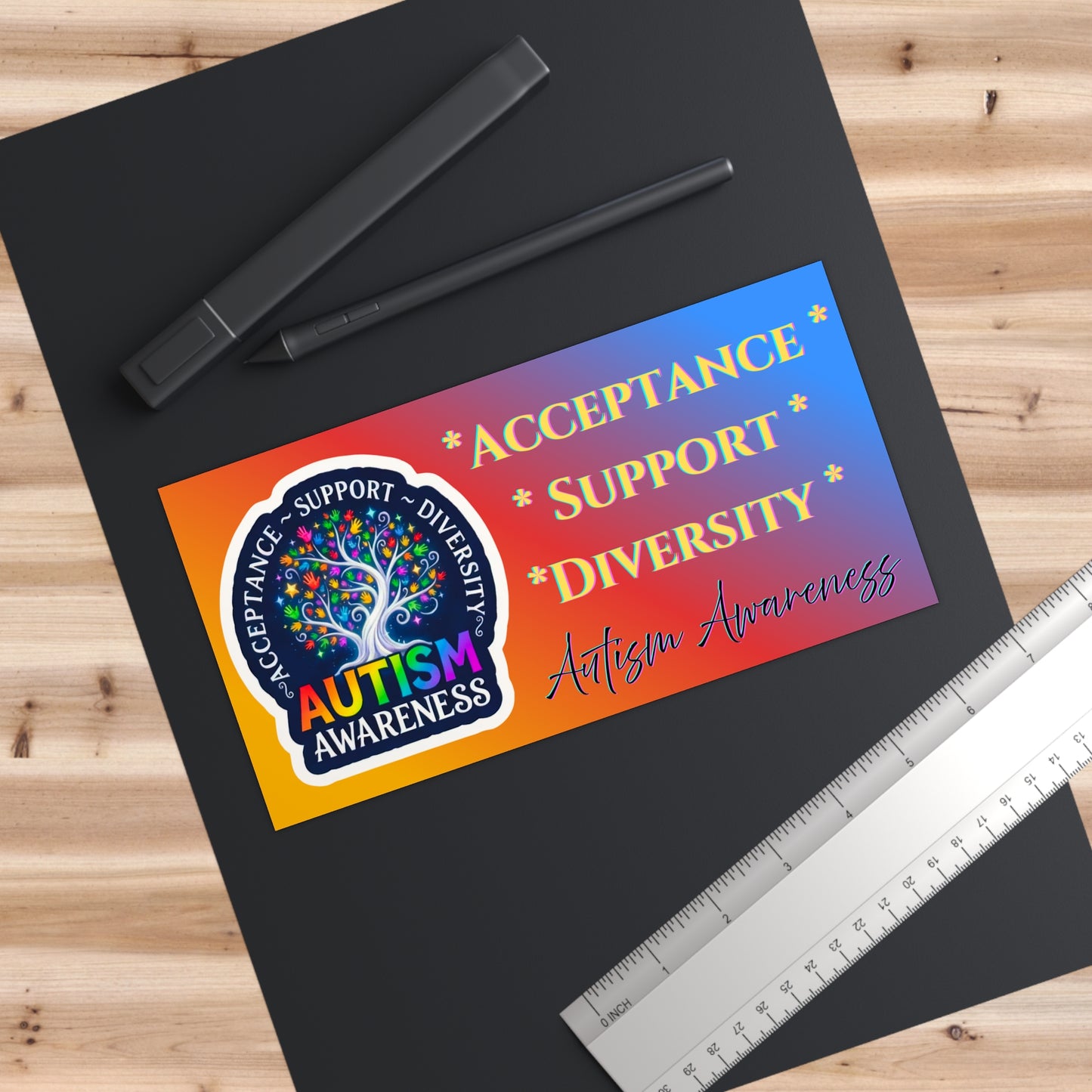 Acceptance • Support • Diversity Awareness Bumper Sticker