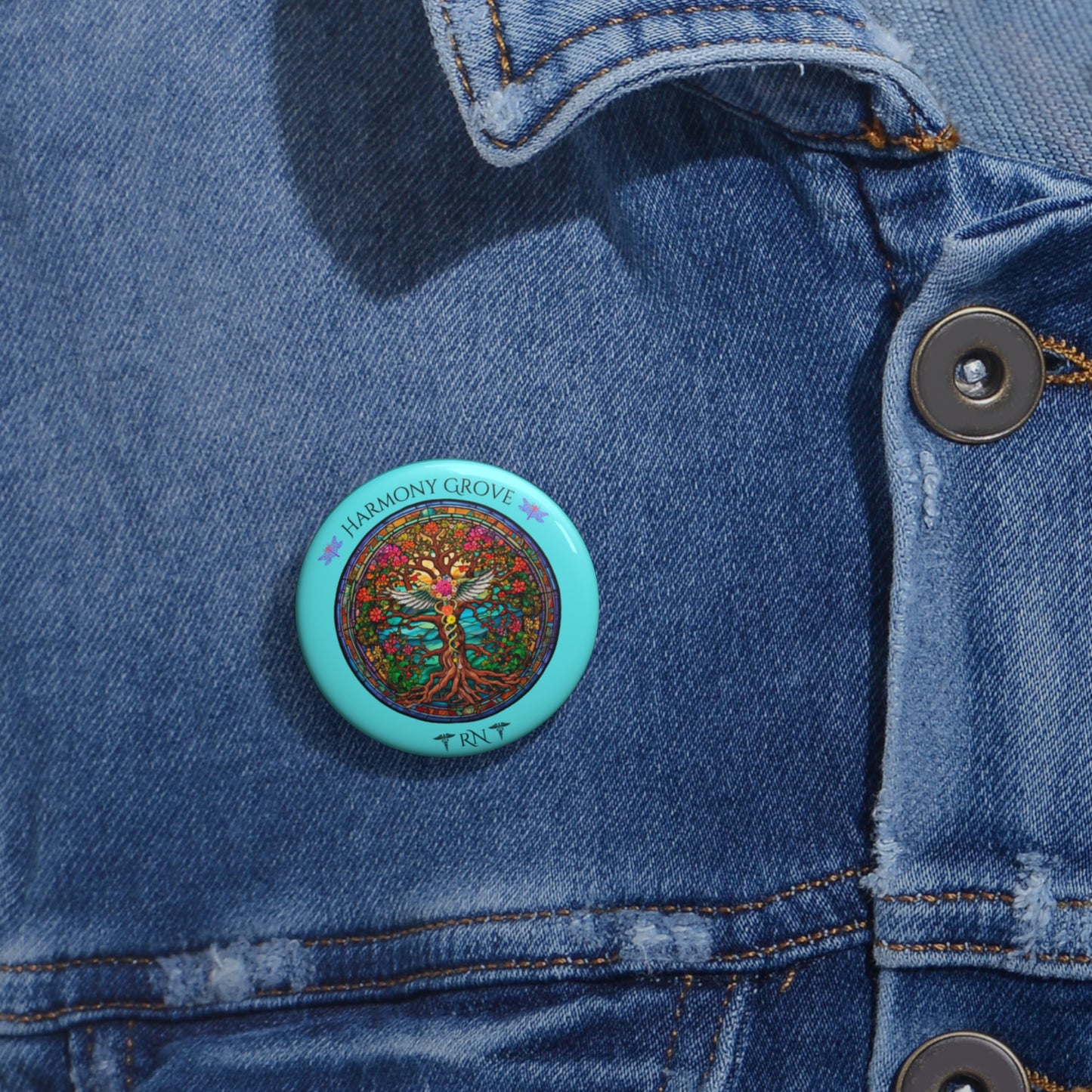 Harmony Grove Pin Buttons | Colorful Nature Design | Great for Gifts & Events