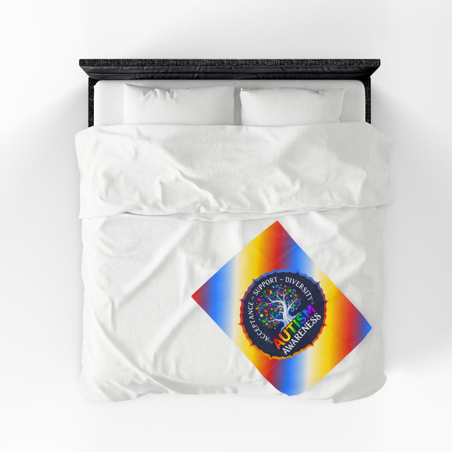 Velveteen Plush Blanket: "Acceptance • Support • Diversity" Autism Awareness