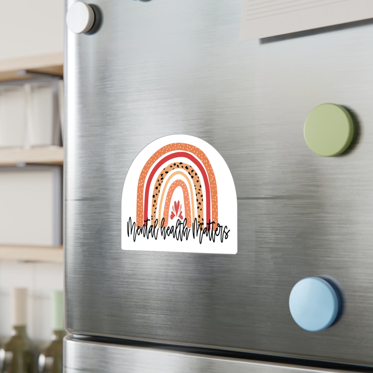 All-Weather Vinyl Decal: Blush Mental Health Matters Rainbow