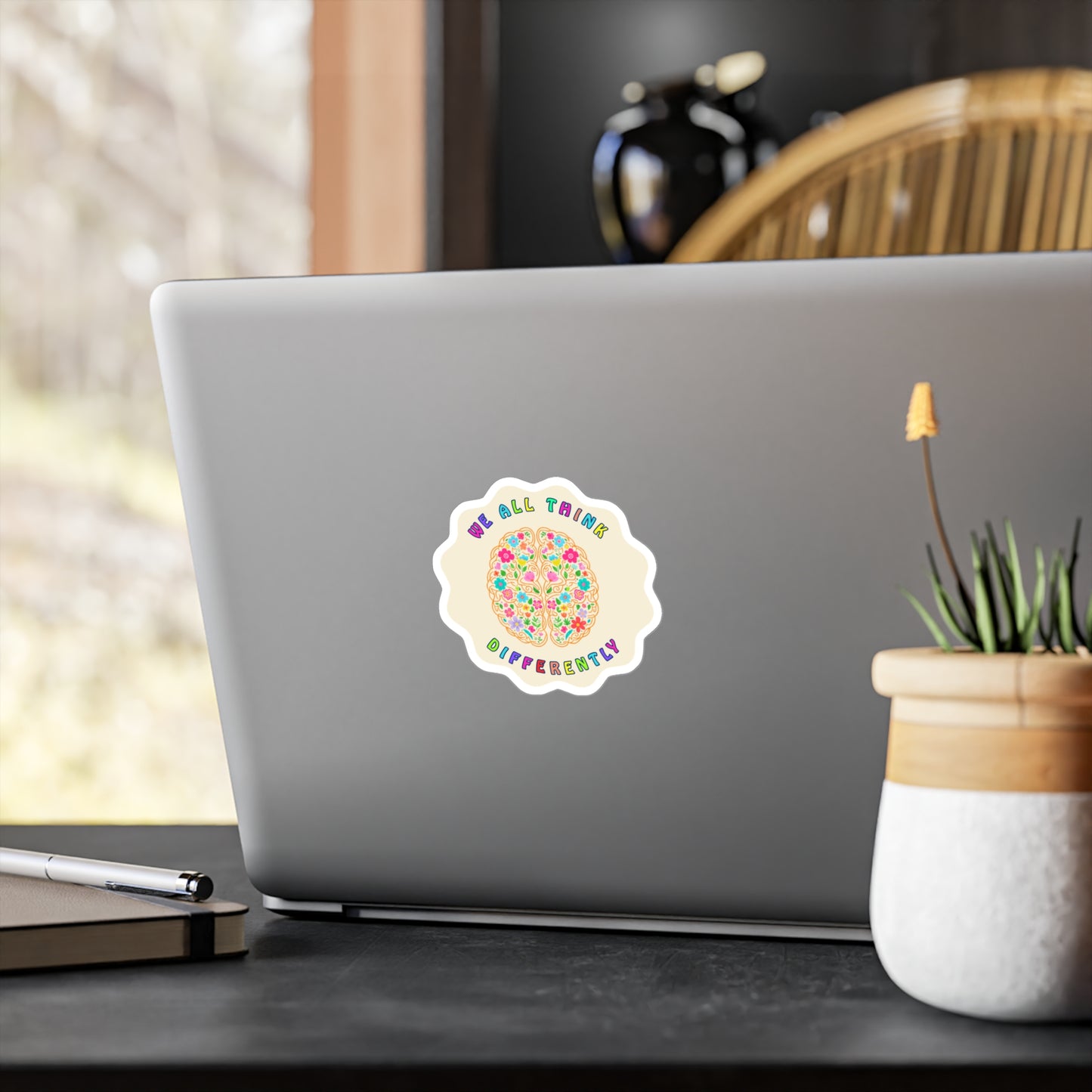 All-Weather Vinyl Decal: "We All Think Differently"