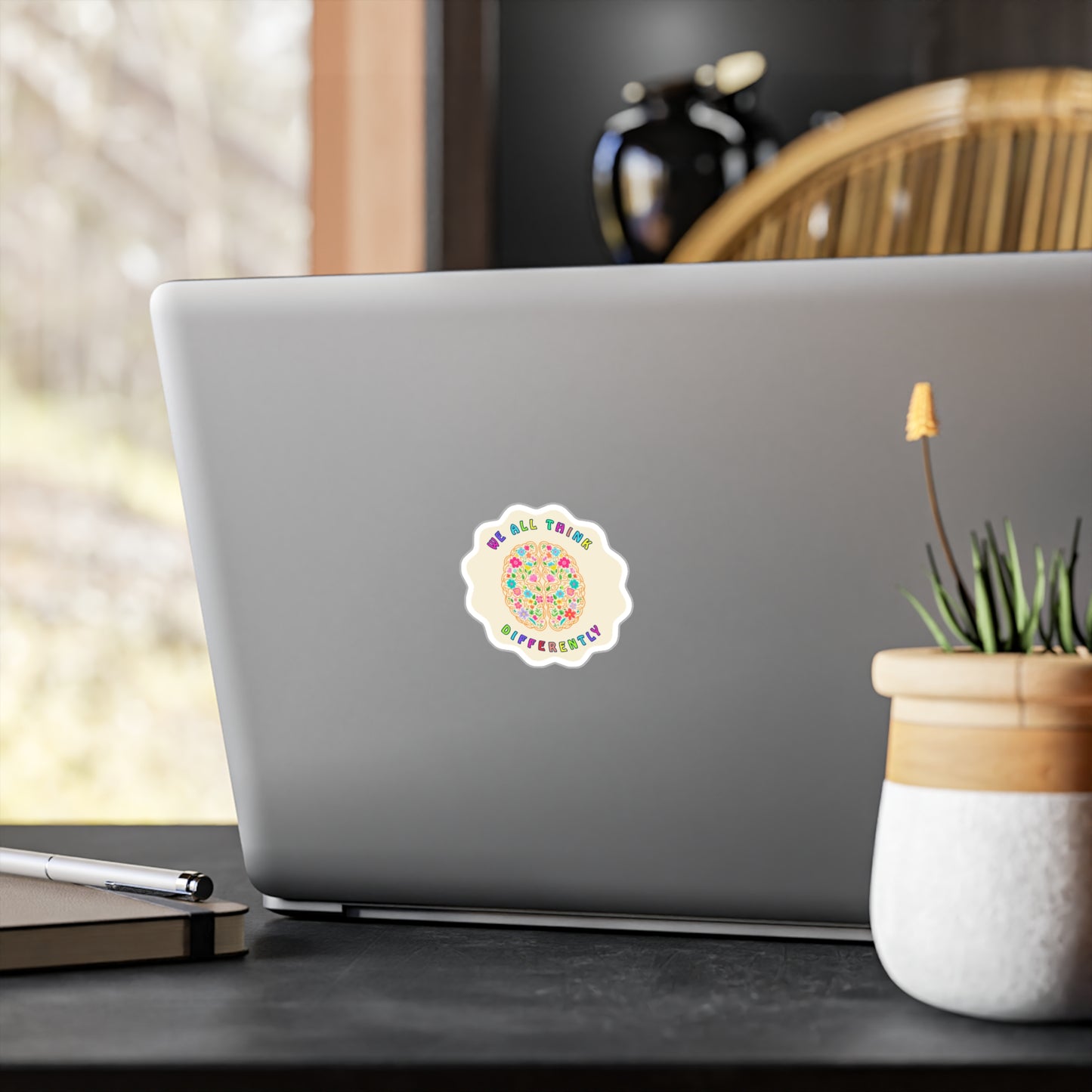 All-Weather Vinyl Decal: "We All Think Differently"