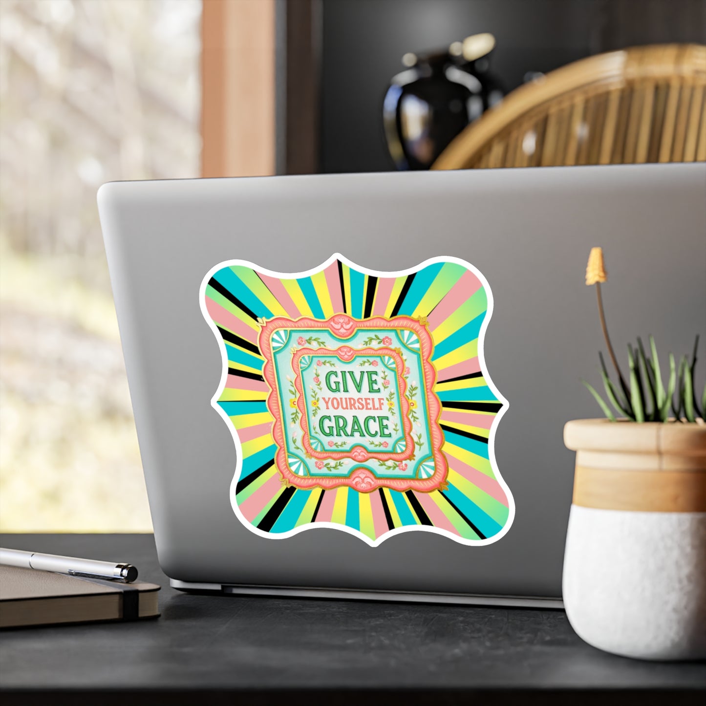 All-Weather Vinyl Decal: "Give Yourself Grace"