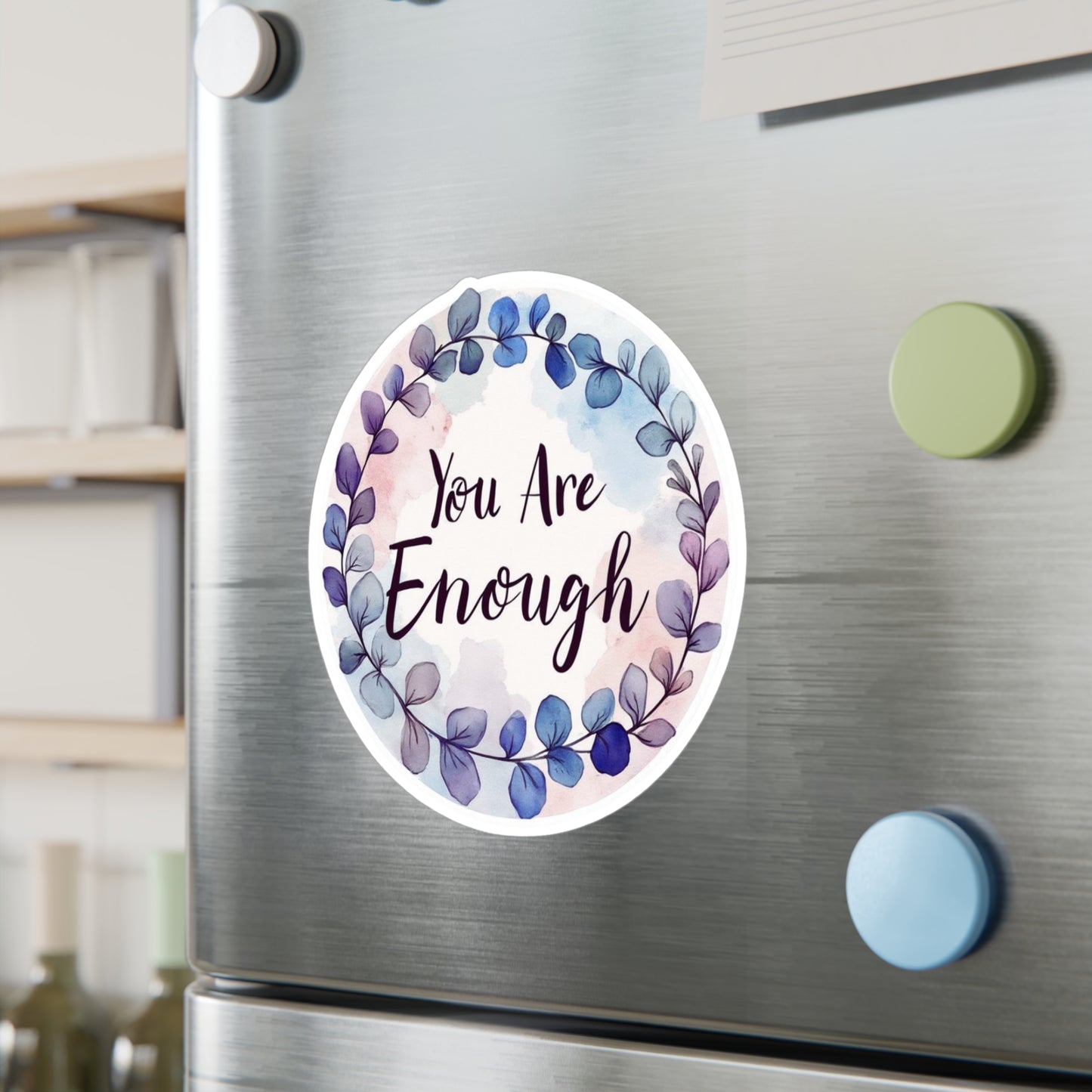 All-Weather Vinyl Decal: "You Are Enough" Watercolor Wreath
