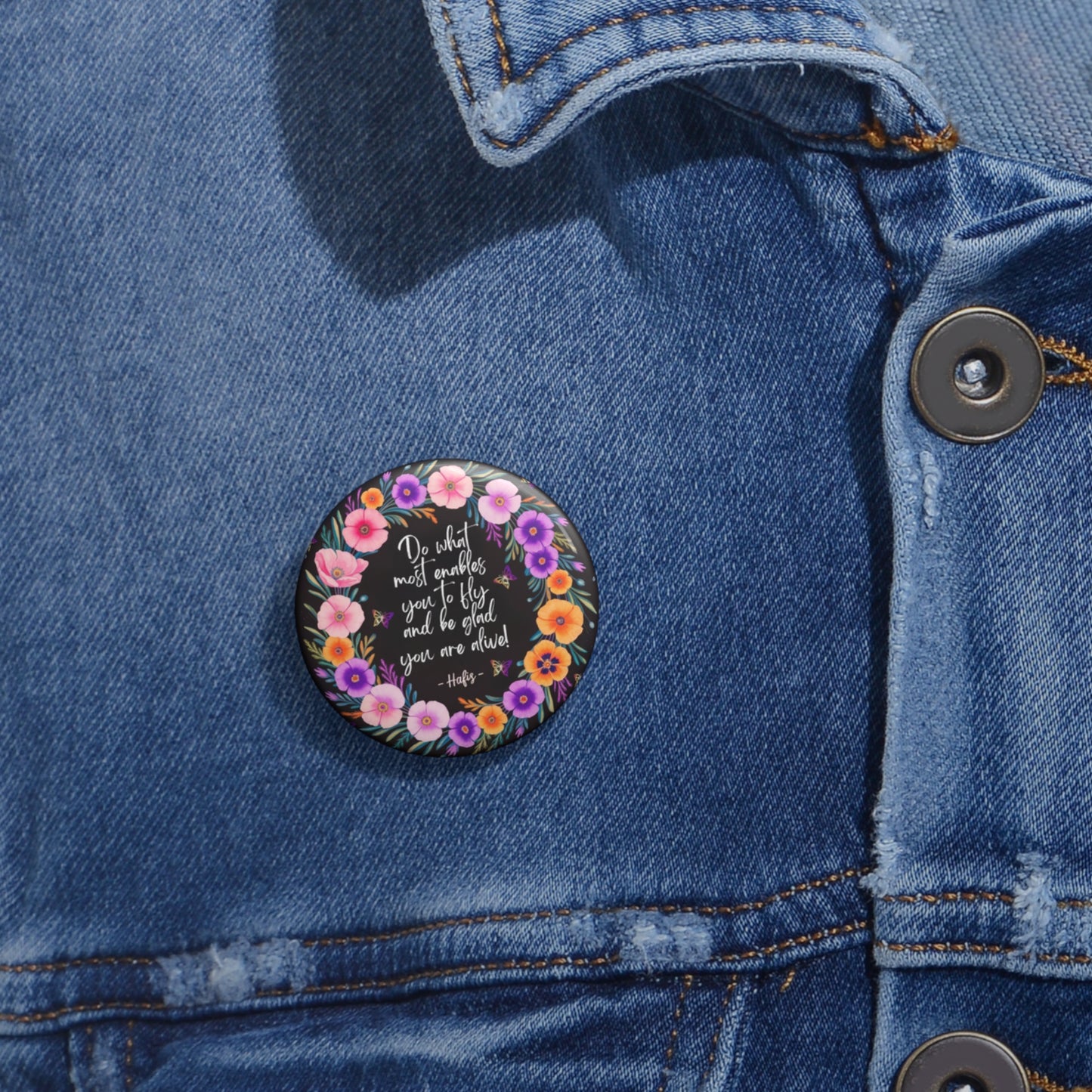 Inspirational Button Pins - Fly High Design
