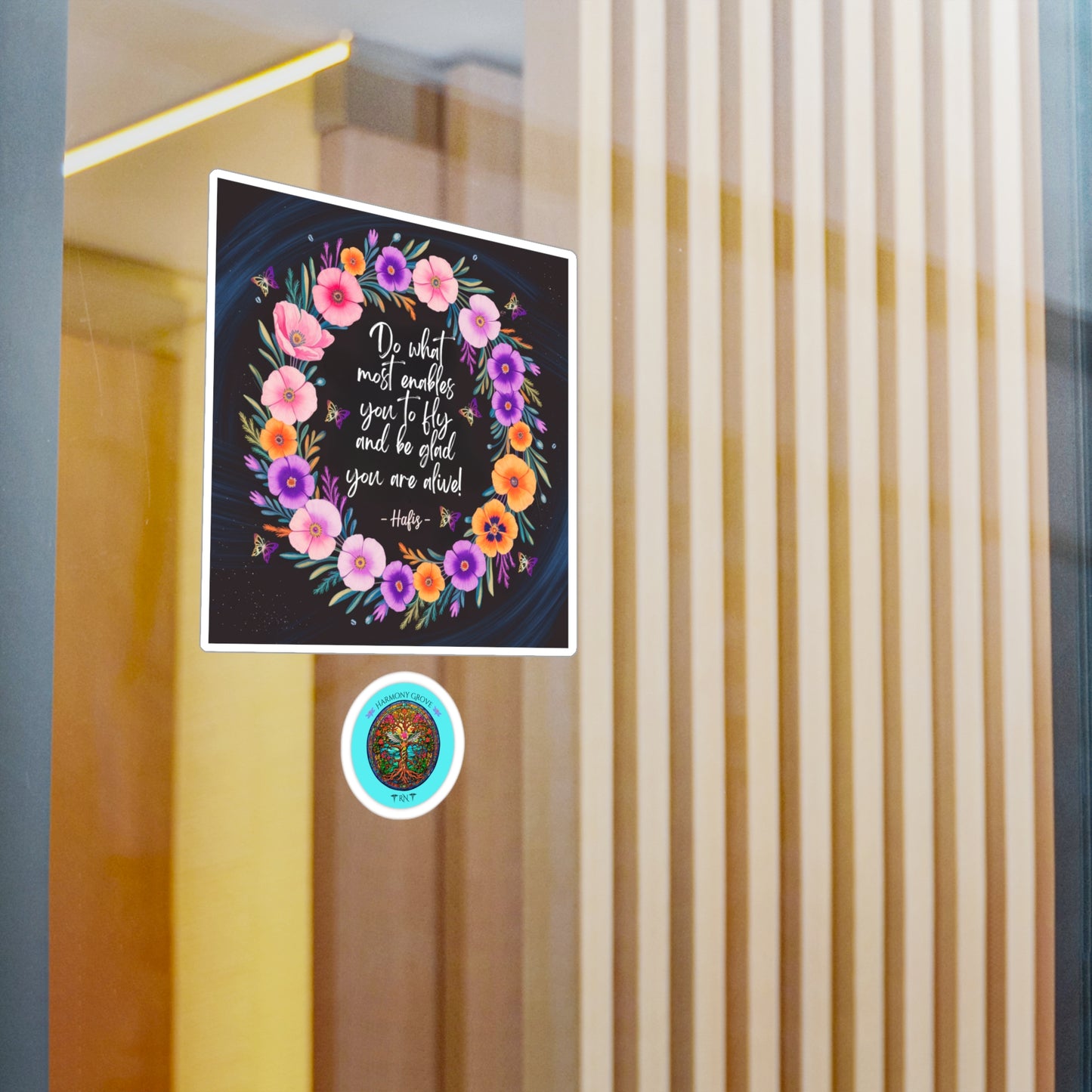 All-Weather Vinyl Decal: Floral Inspirational “Do What Most Enables You To Fly”