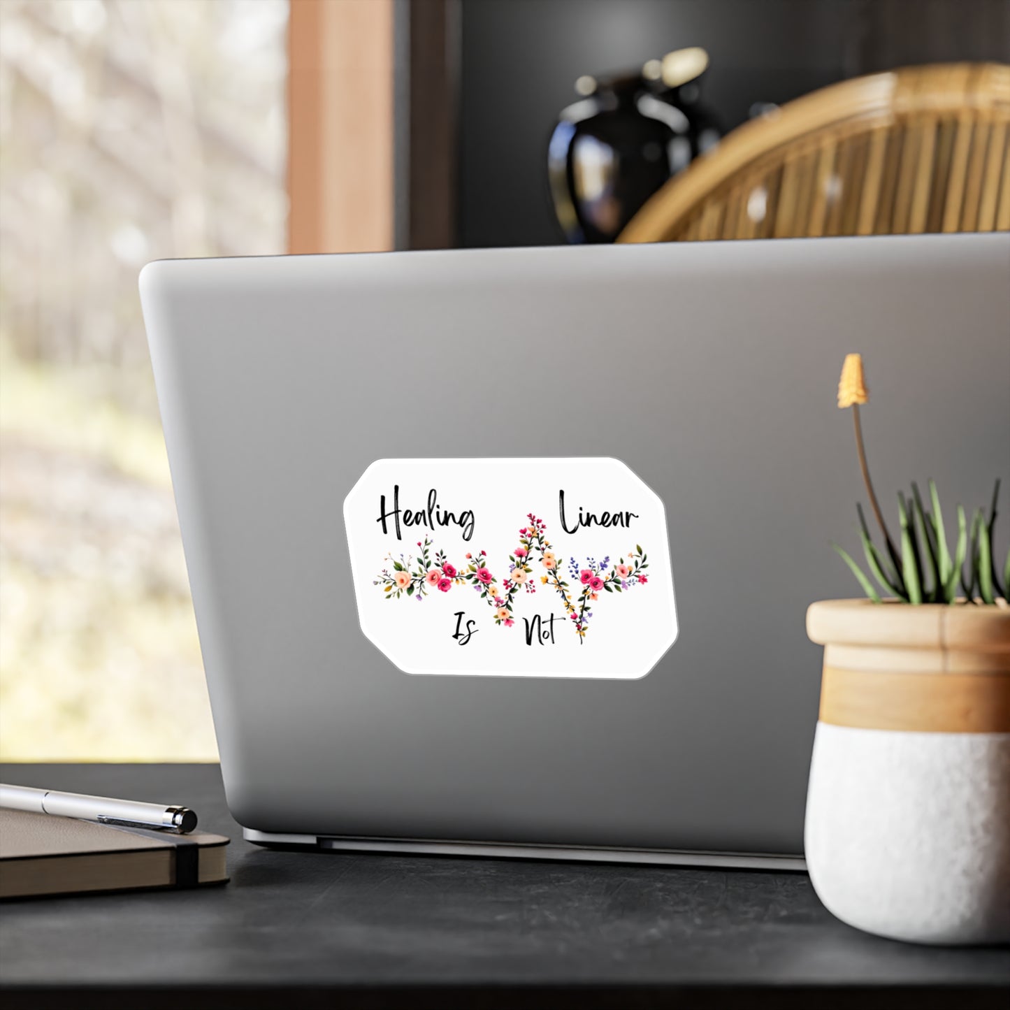 All-Weather Vinyl Decal: Healing Is Not Linear Floral