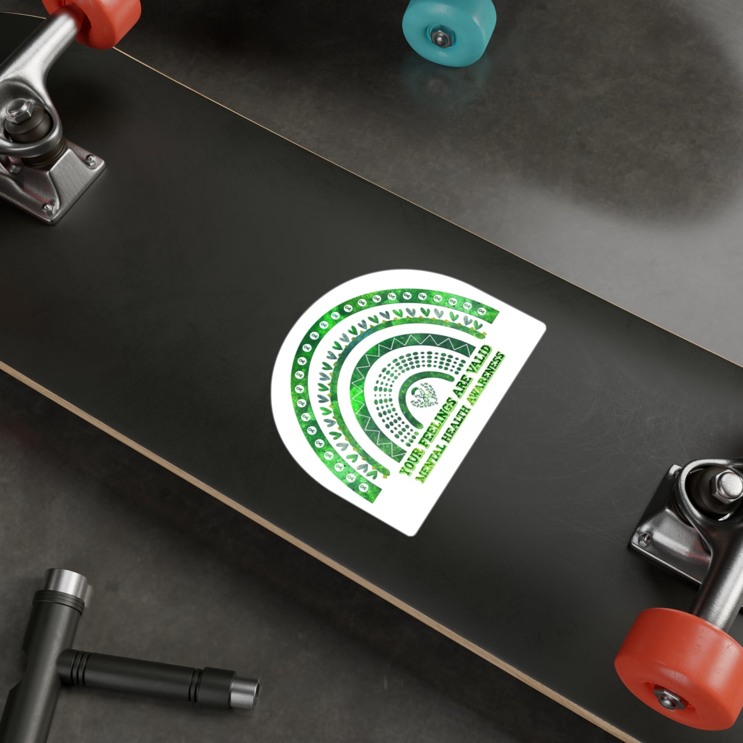 All-Weather Vinyl Decal: "Your Feelings Are Valid" Green Rainbow