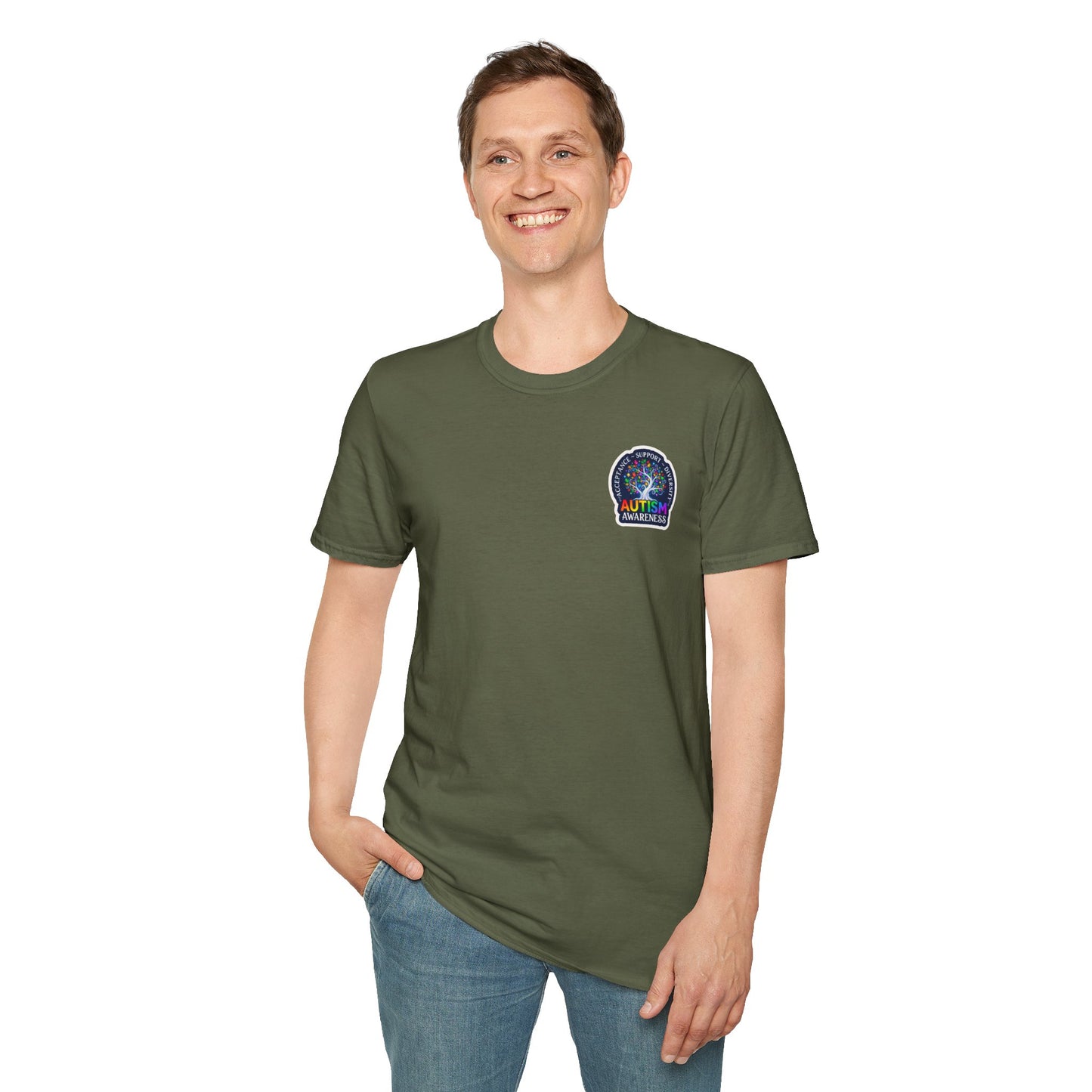 T-Shirt: "Autism Awareness" Rainbow Tree