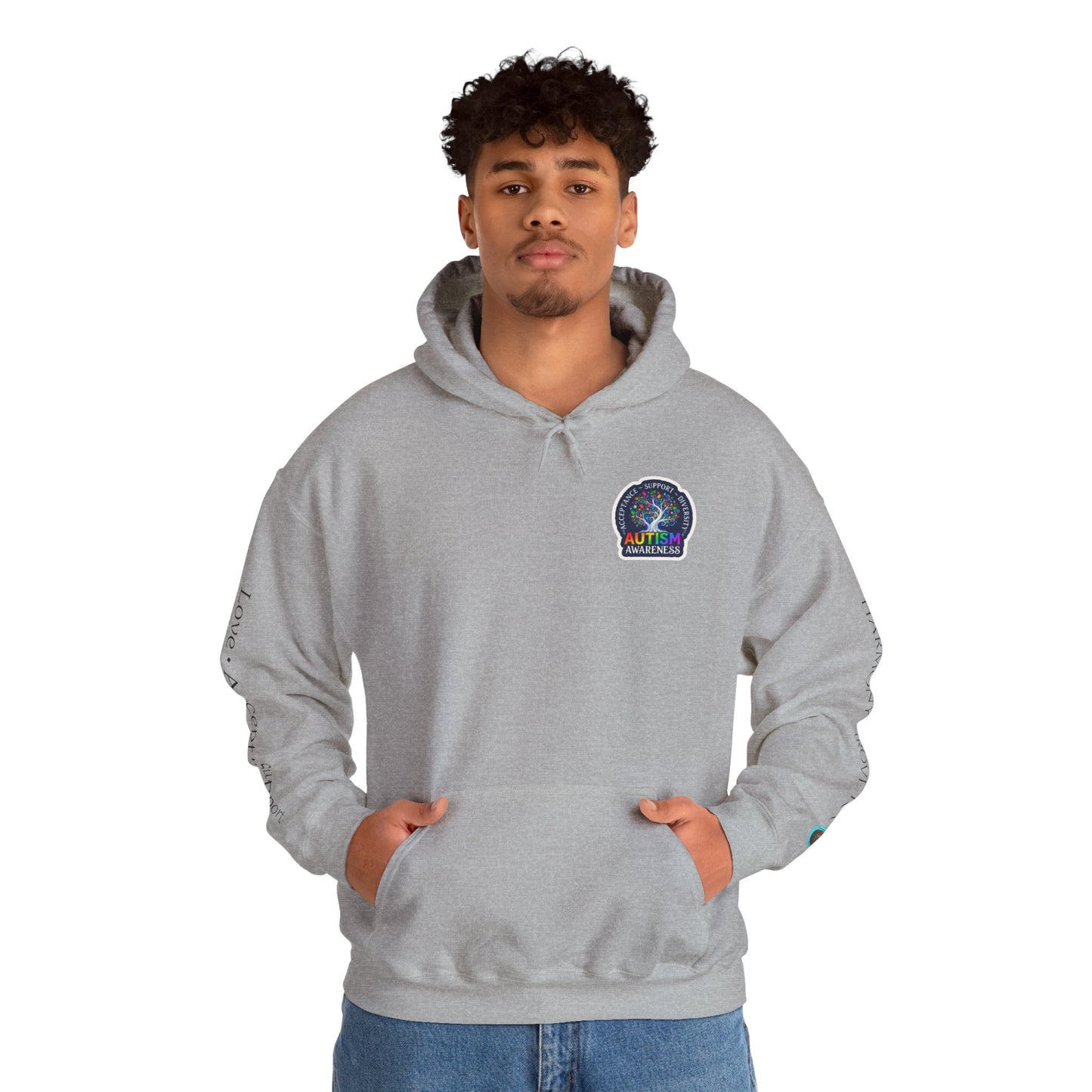 Pullover Hoodie: "Autism Awareness" Colorful Tree Compassion Design
