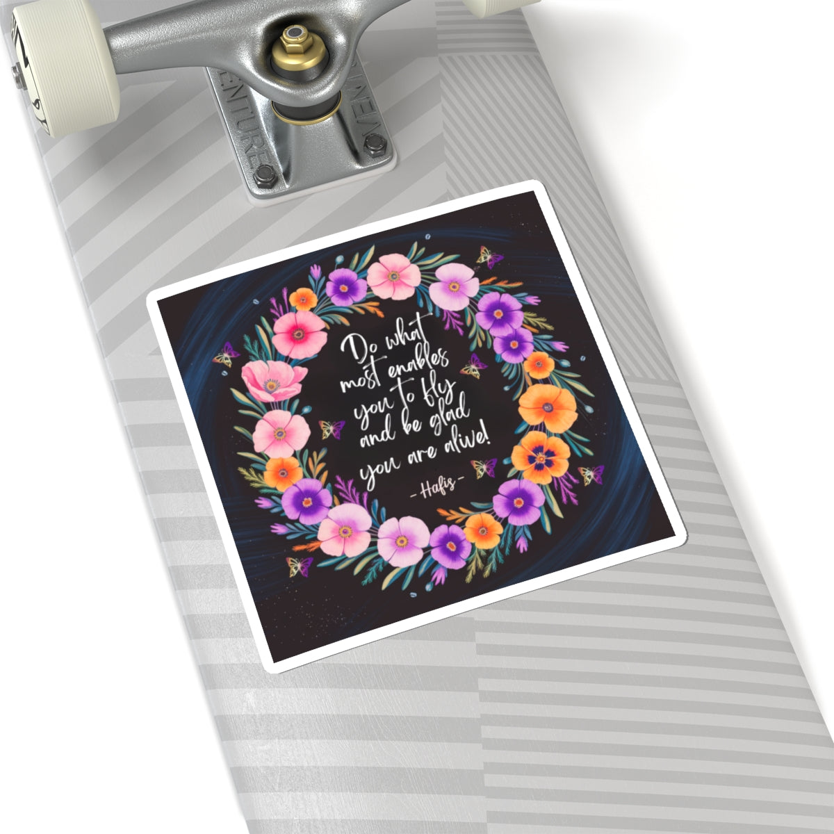 Kiss-Cut Sticker: Inspirational Floral Motivational