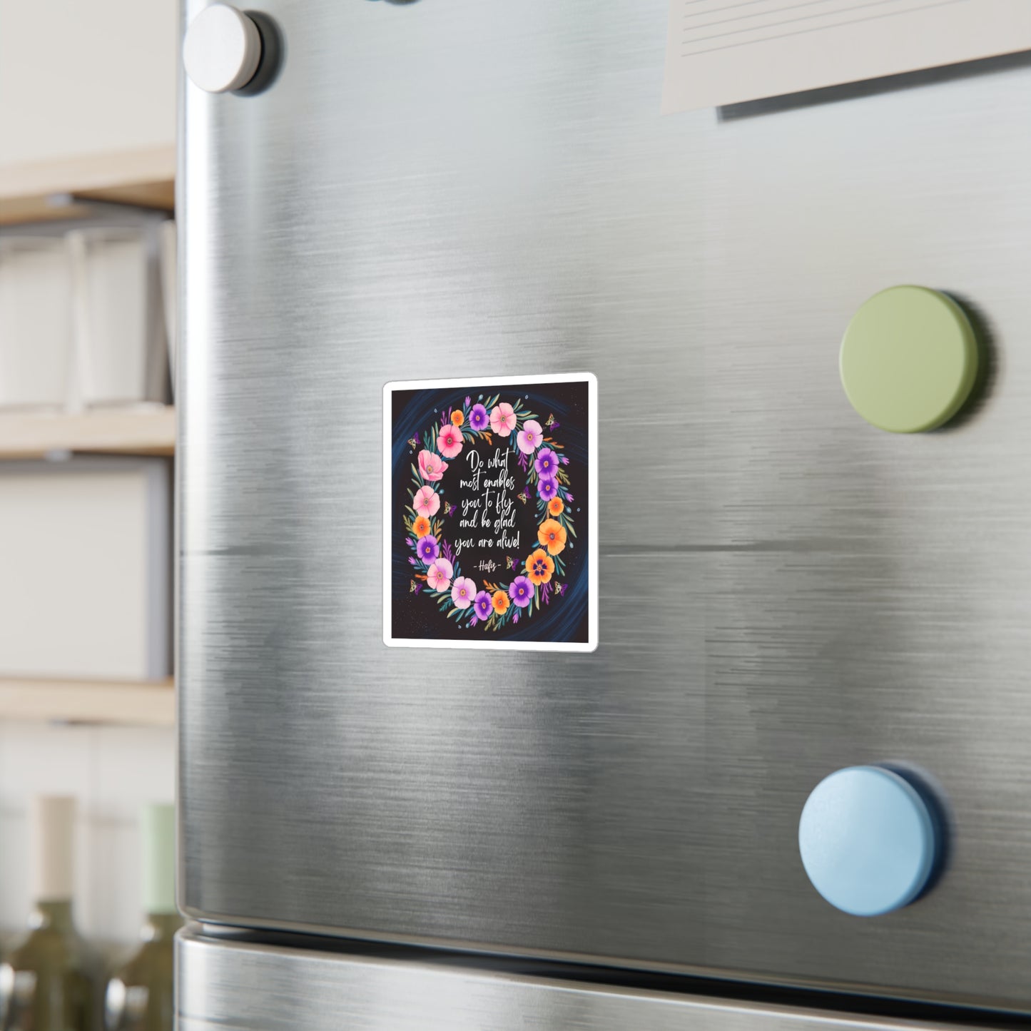 All-Weather Vinyl Decal: Floral Inspirational “Do What Most Enables You To Fly”