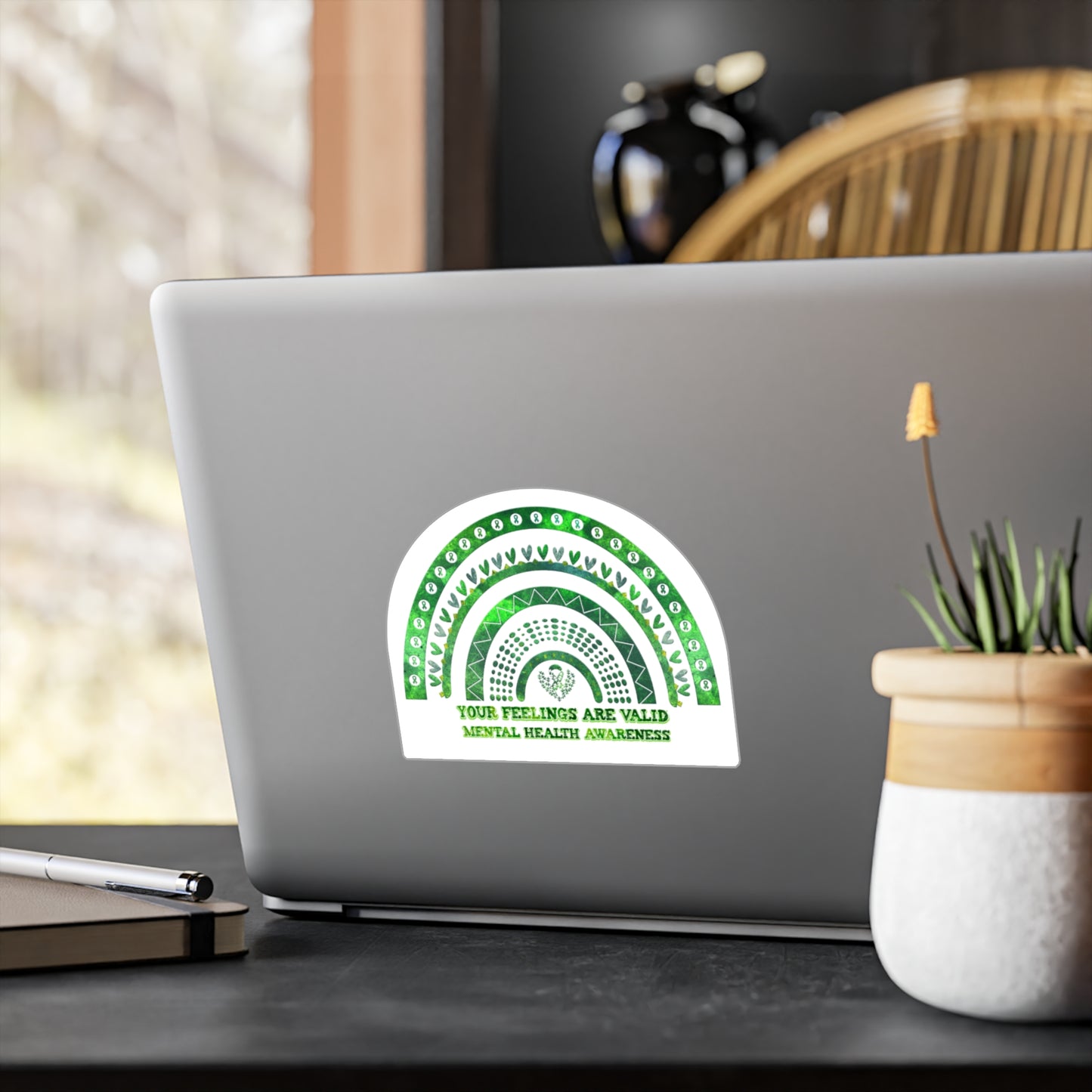 All-Weather Vinyl Decal: "Your Feelings Are Valid" Green Rainbow
