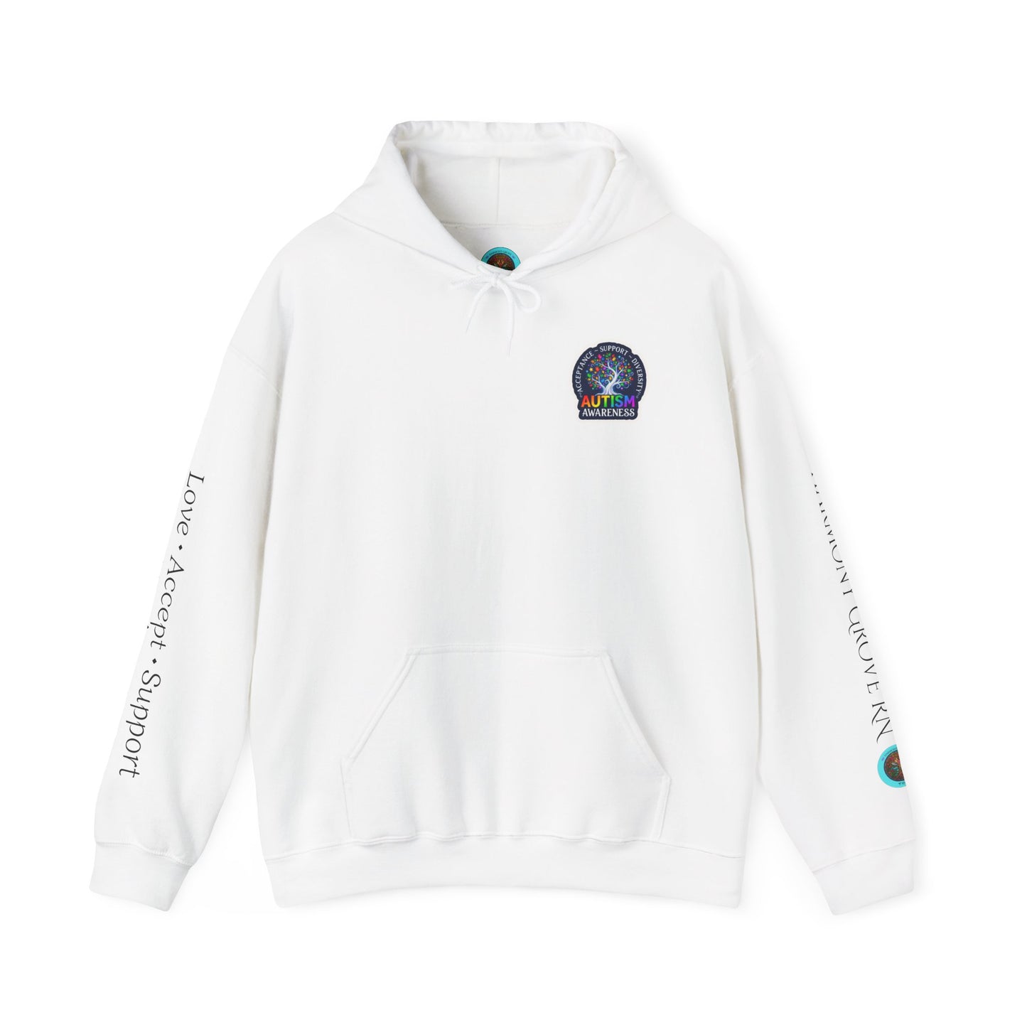 Pullover Hoodie: "Autism Awareness" Colorful Tree Compassion Design