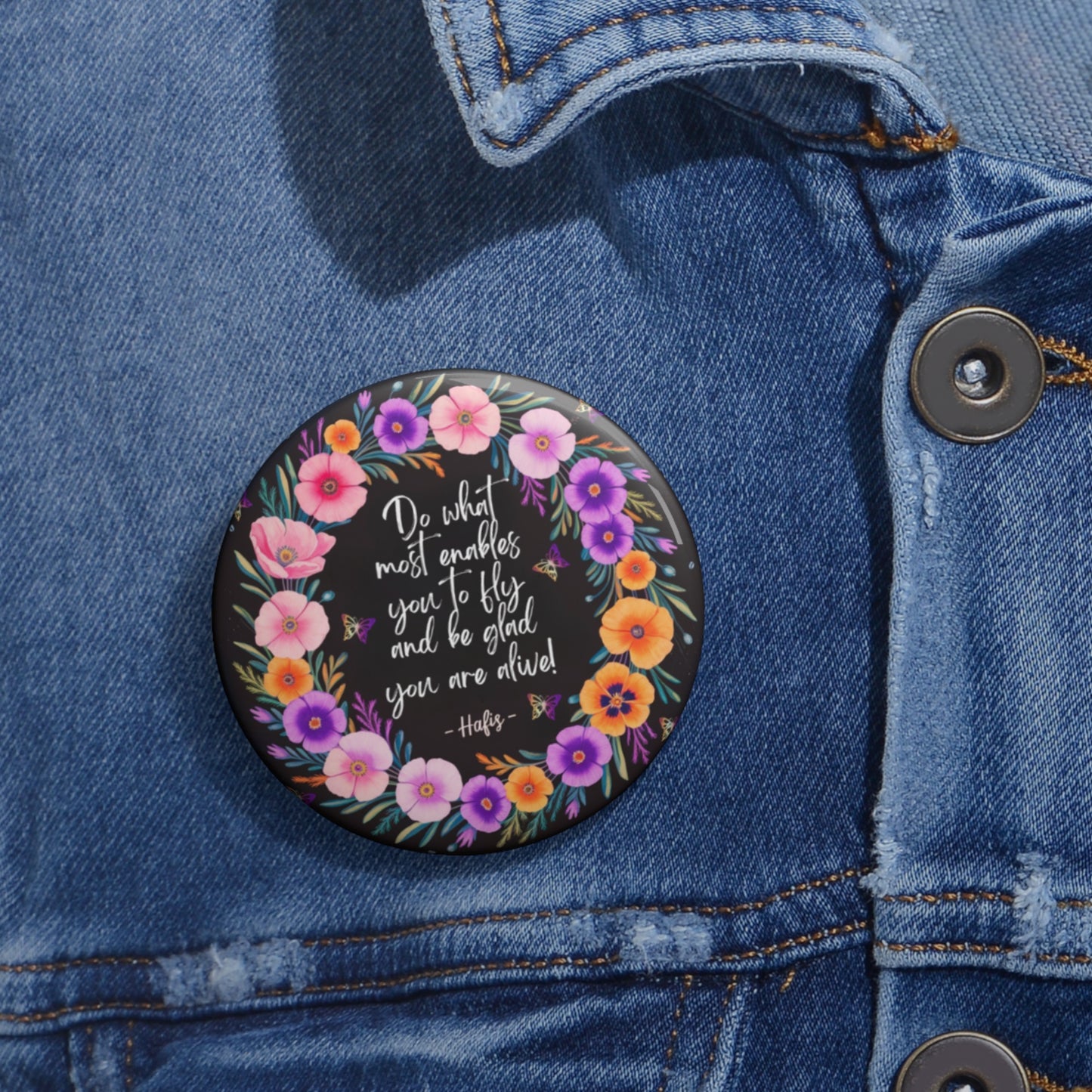 Inspirational Button Pins - Fly High Design