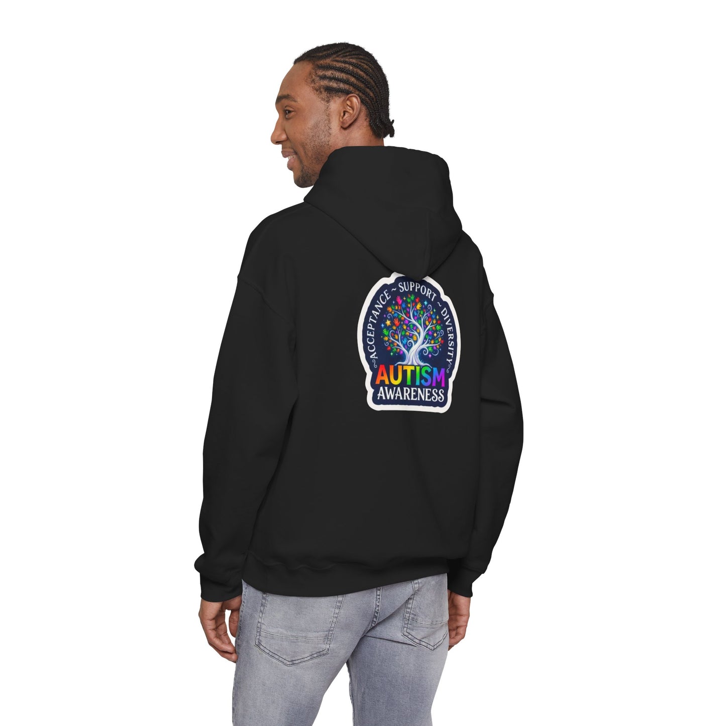 Pullover Hoodie: "Autism Awareness" Colorful Tree Compassion Design