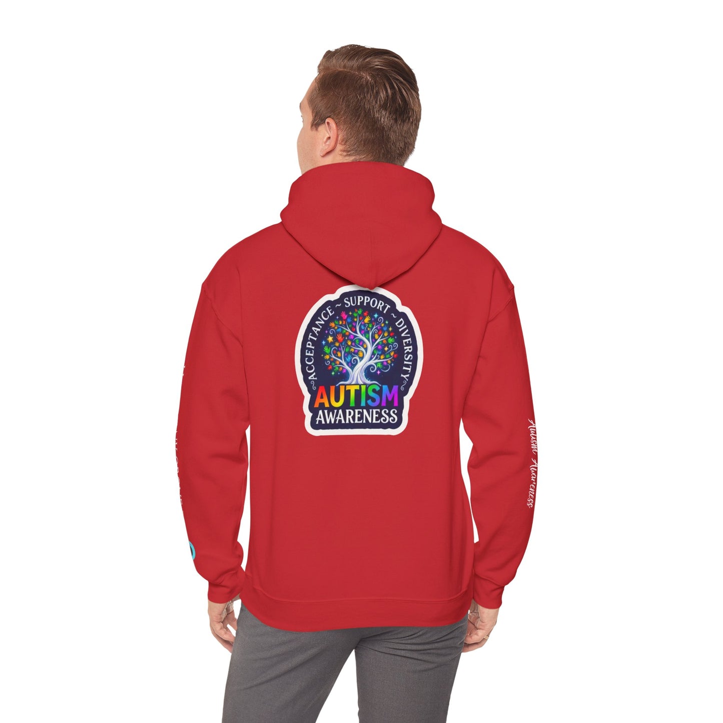 Pullover Hoodie: "Autism Awareness" Colorful Tree Compassion Design