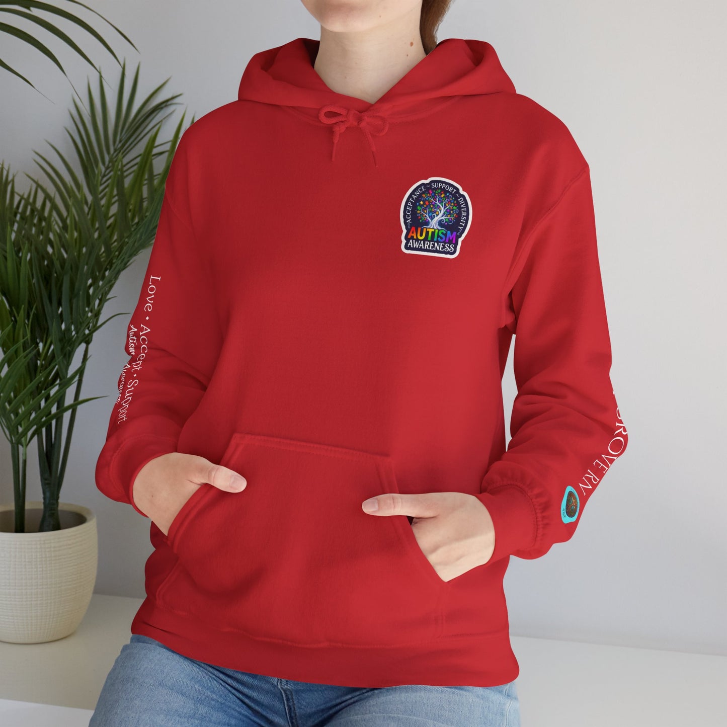 Pullover Hoodie: "Autism Awareness" Colorful Tree Compassion Design