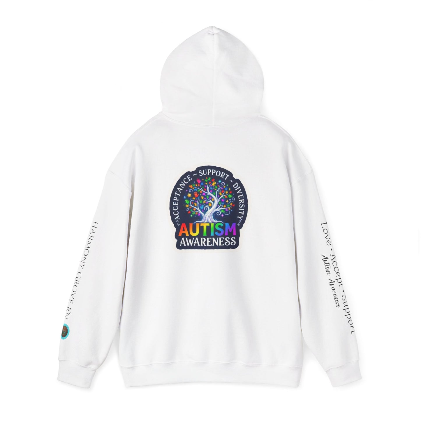 Pullover Hoodie: "Autism Awareness" Colorful Tree Compassion Design