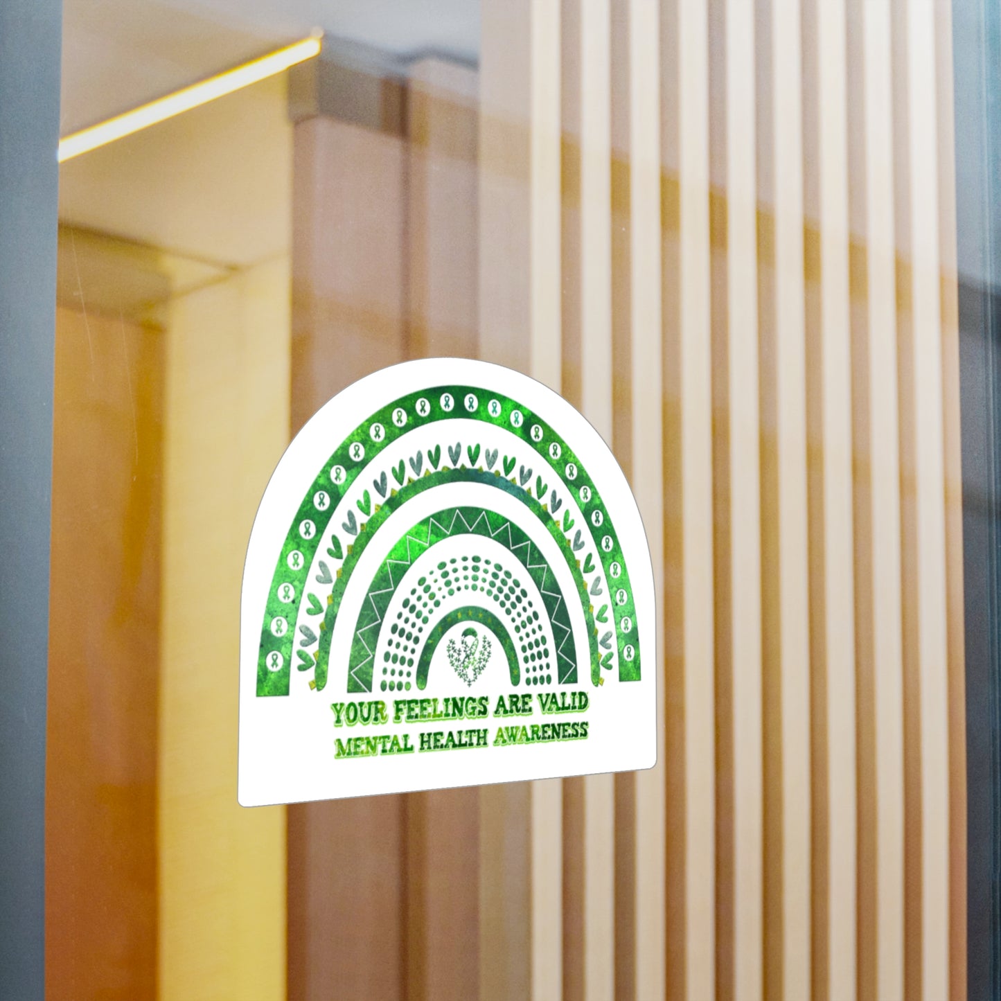All-Weather Vinyl Decal: "Your Feelings Are Valid" Green Rainbow