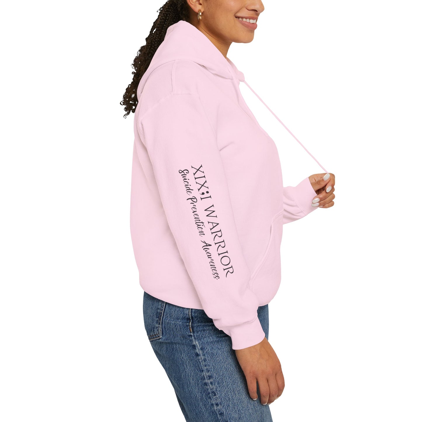 Pullover Hoodie: Suicide Awareness Warrior (XIX;I) Teal & Purple Support Ribbon