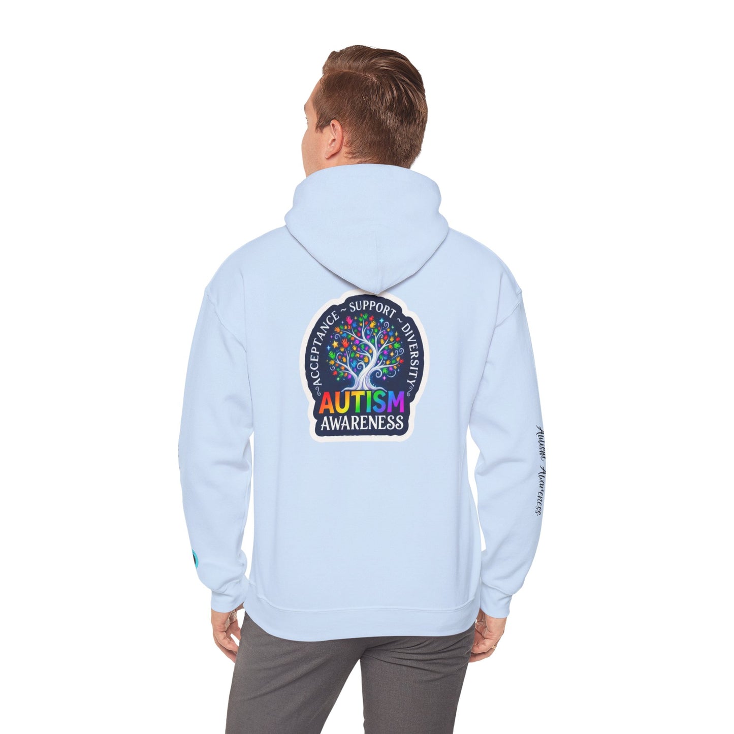 Pullover Hoodie: "Autism Awareness" Colorful Tree Compassion Design
