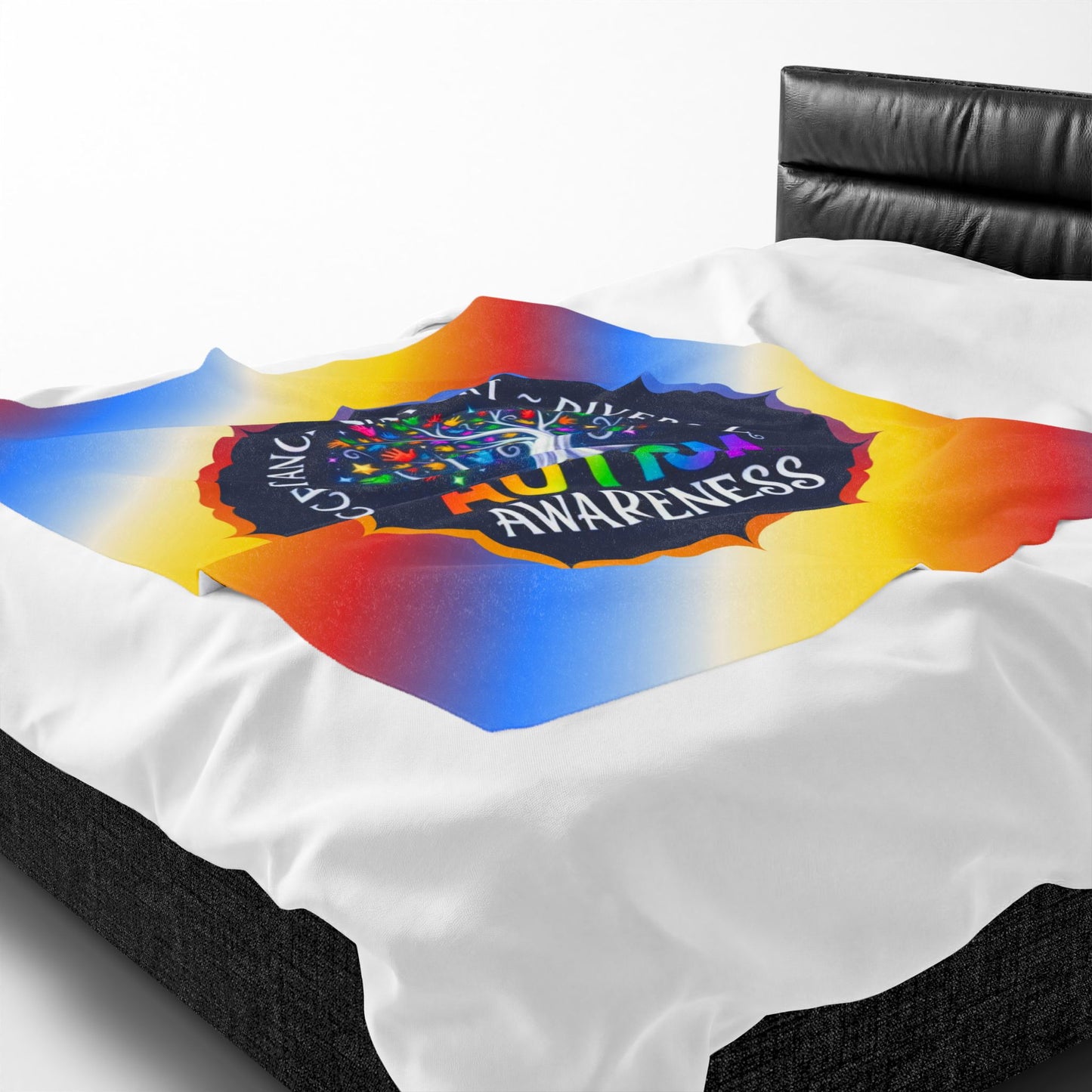 Velveteen Plush Blanket: "Acceptance • Support • Diversity" Autism Awareness