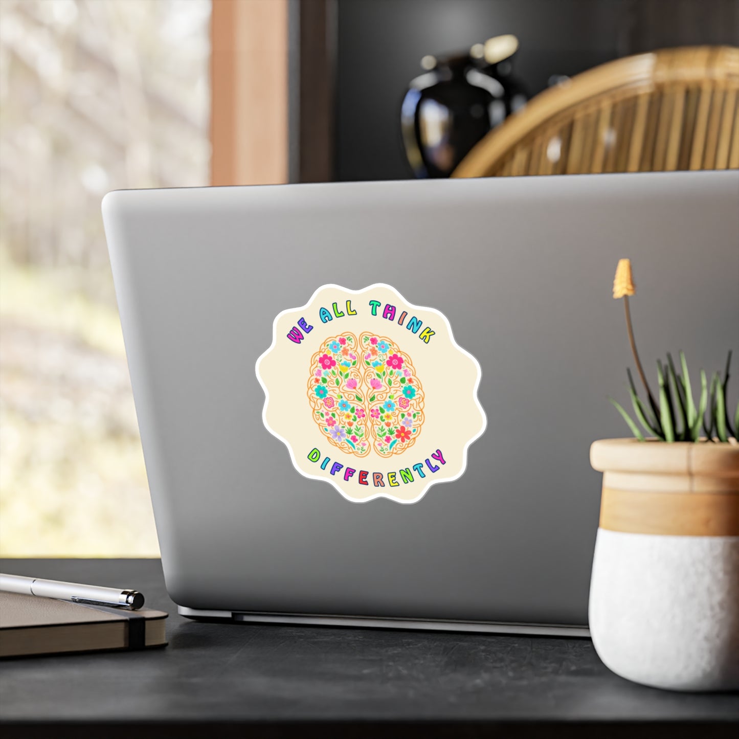 All-Weather Vinyl Decal: "We All Think Differently"