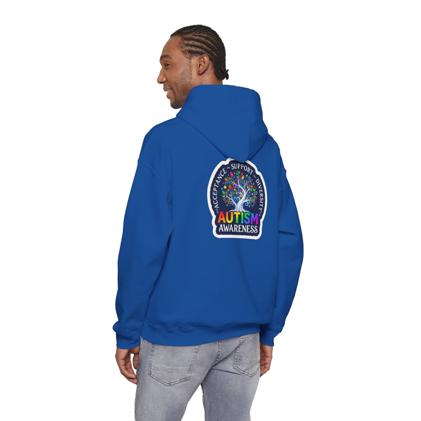 Pullover Hoodie: "Autism Awareness" Colorful Tree Compassion Design