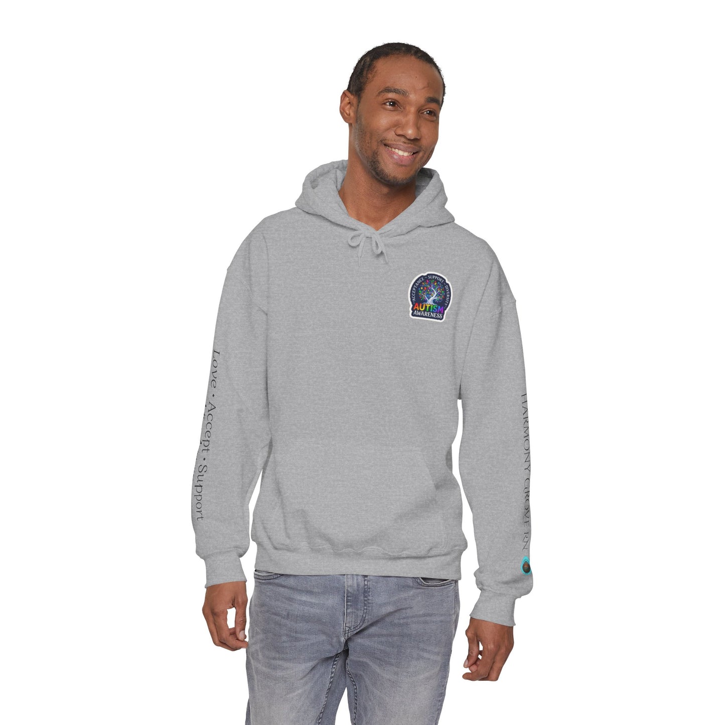 Pullover Hoodie: "Autism Awareness" Colorful Tree Compassion Design