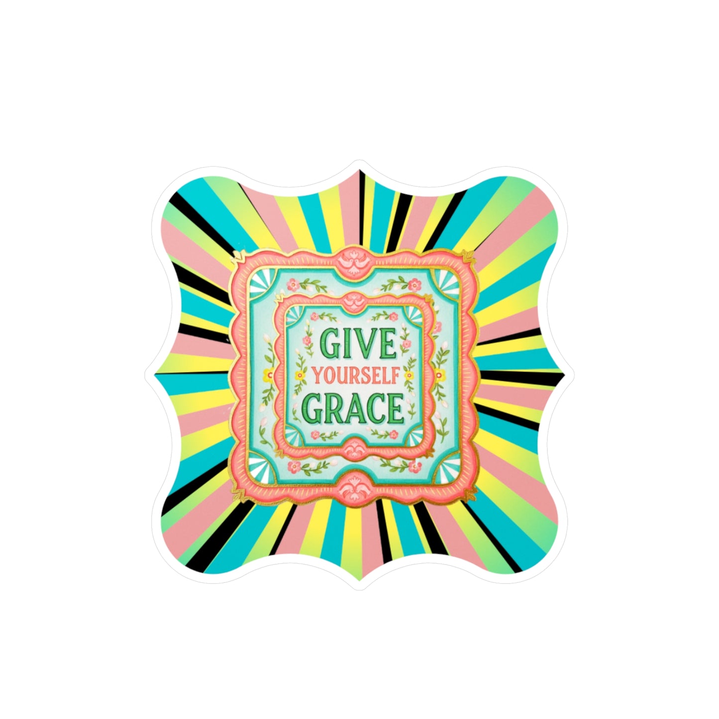 All-Weather Vinyl Decal: "Give Yourself Grace"