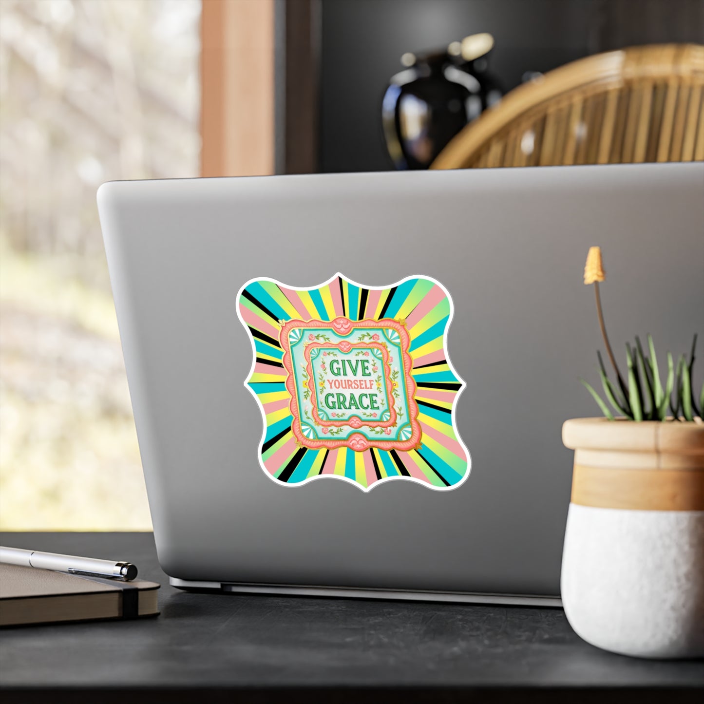 All-Weather Vinyl Decal: "Give Yourself Grace"