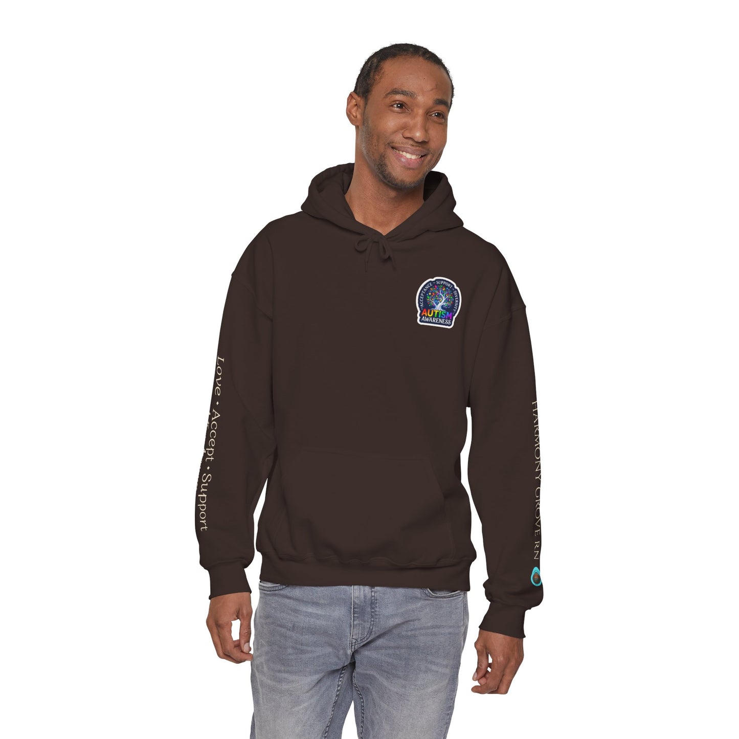 Pullover Hoodie: "Autism Awareness" Colorful Tree Compassion Design