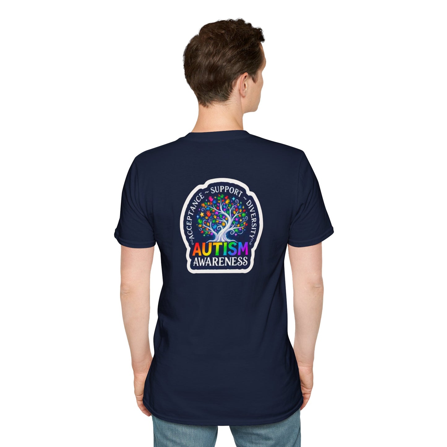 T-Shirt: "Autism Awareness" Rainbow Tree