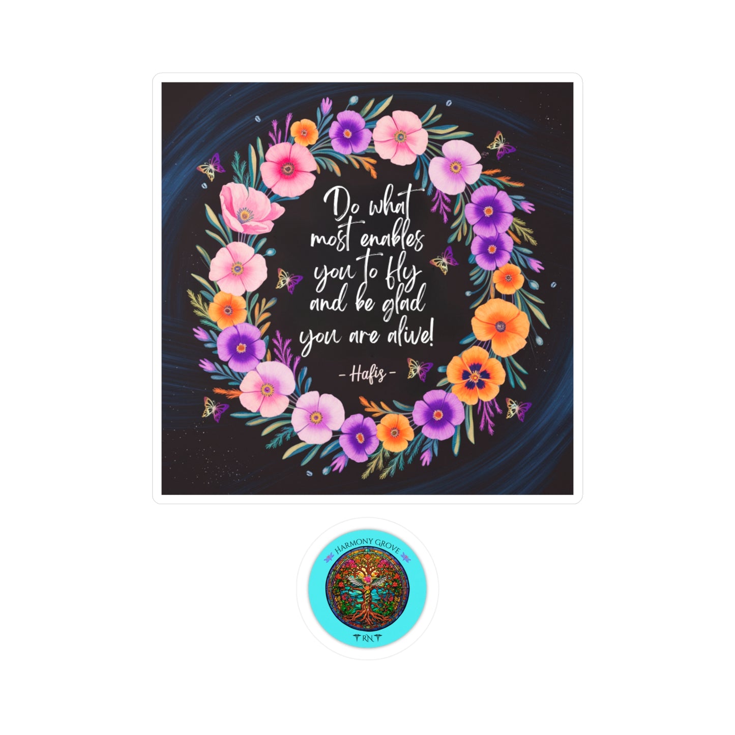 All-Weather Vinyl Decal: Floral Inspirational “Do What Most Enables You To Fly”
