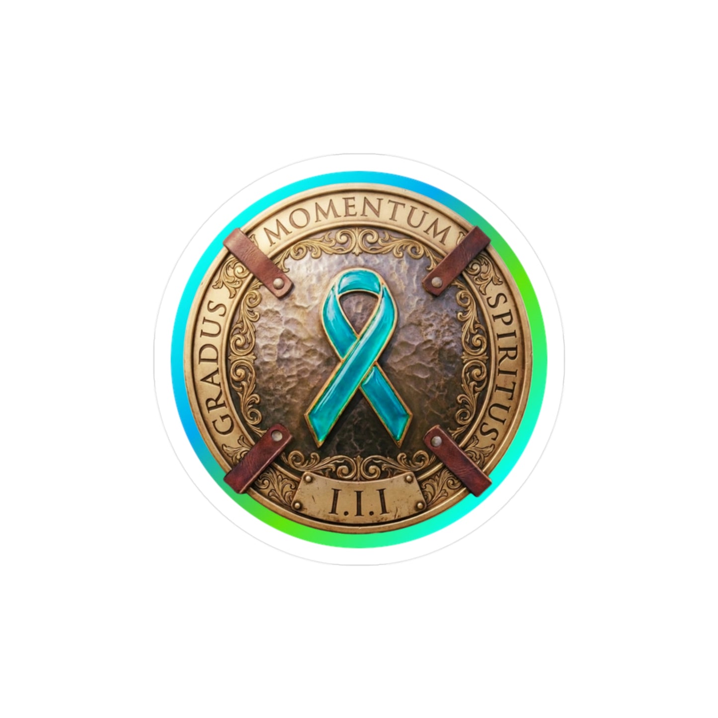 All-Weather Vinyl Decal: "1 Momentum, 1 Spiritus, 1 Gradus" PTSD Awareness