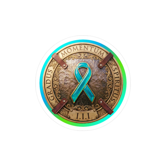 All-Weather Vinyl Decal: "1 Momentum, 1 Spiritus, 1 Gradus" PTSD Awareness