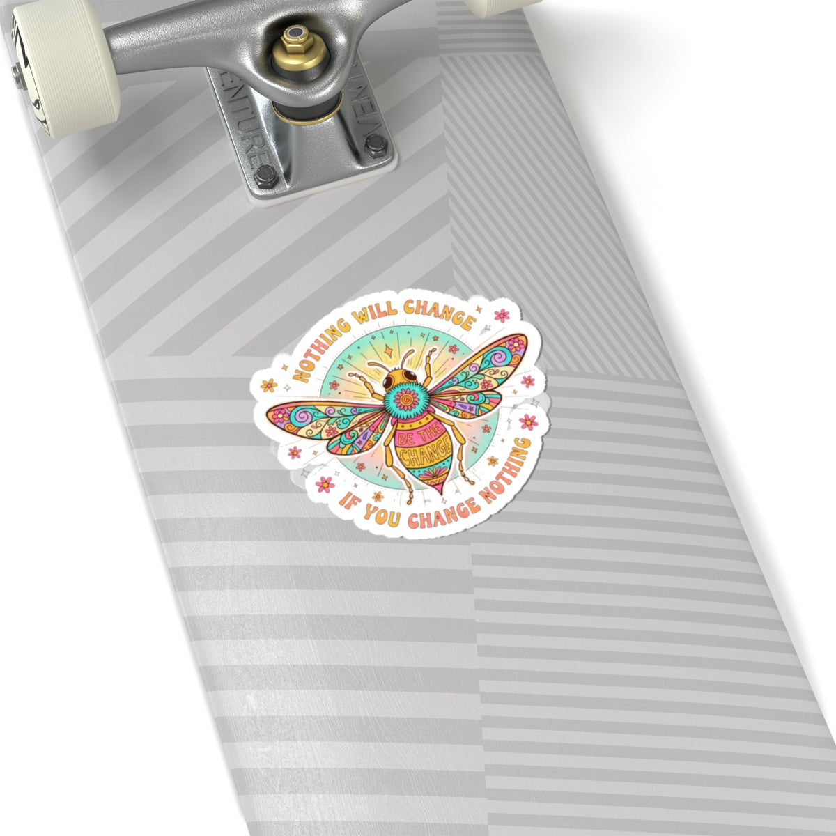 Kiss-Cut Sticker: Inspirational Butterfly "Nothing Will Change If You Change Nothing"