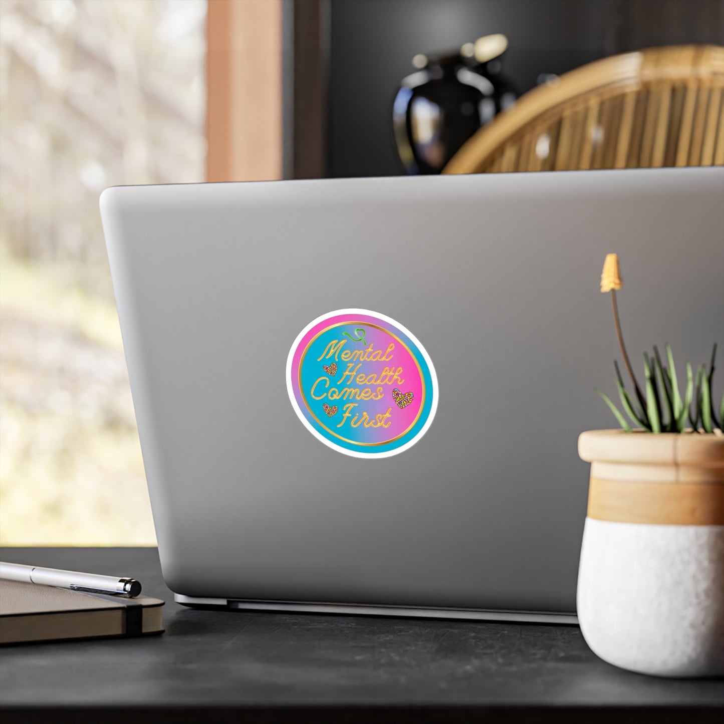 All-Weather Vinyl Decal: "Mental Health Comes First"