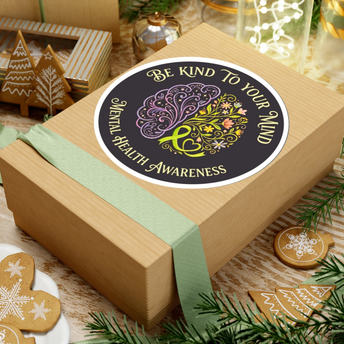 Kiss-Cut Sticker: "Be Kind to Your Mind" Mental Health Awareness