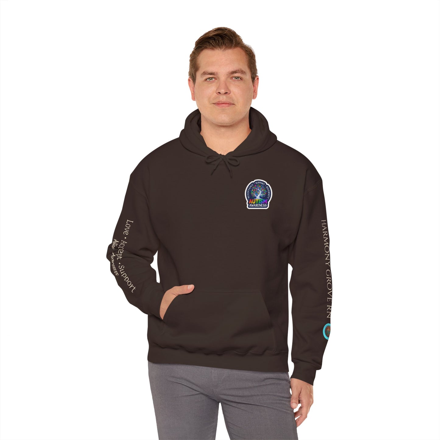 Pullover Hoodie: "Autism Awareness" Colorful Tree Compassion Design