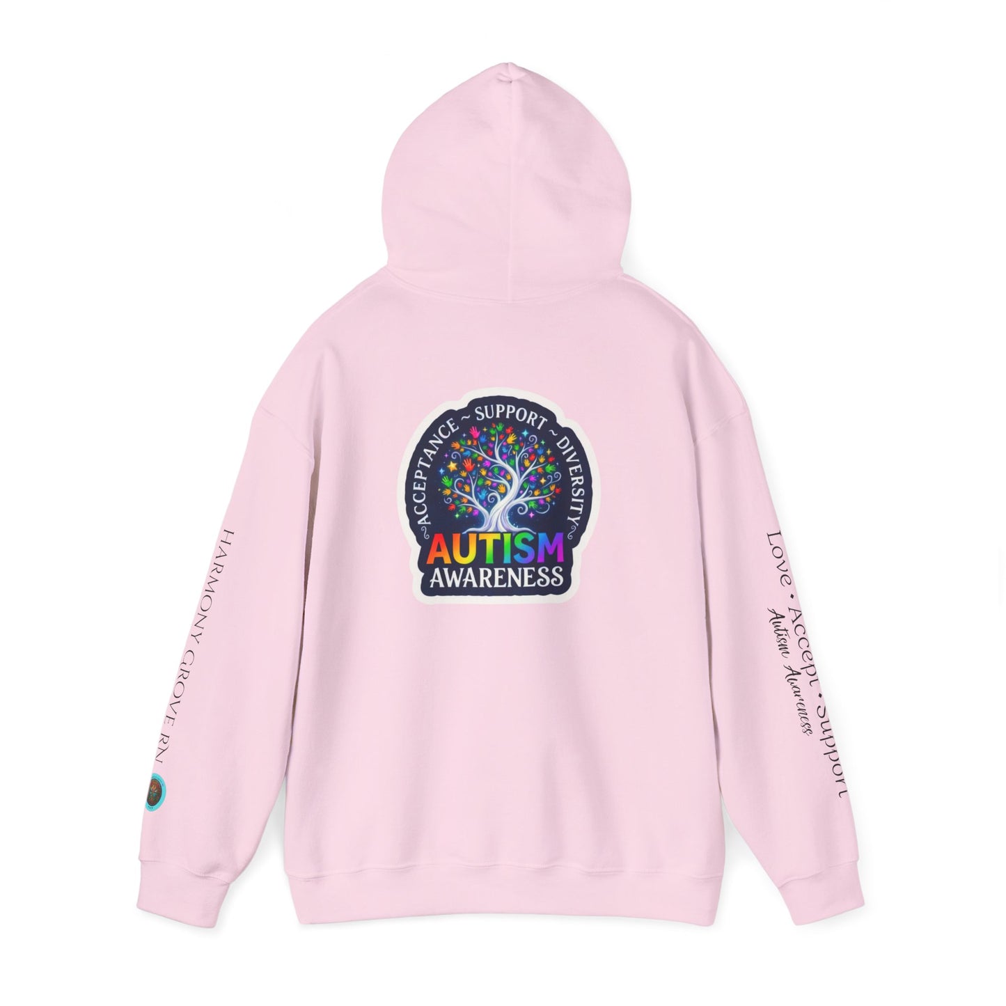Pullover Hoodie: "Autism Awareness" Colorful Tree Compassion Design