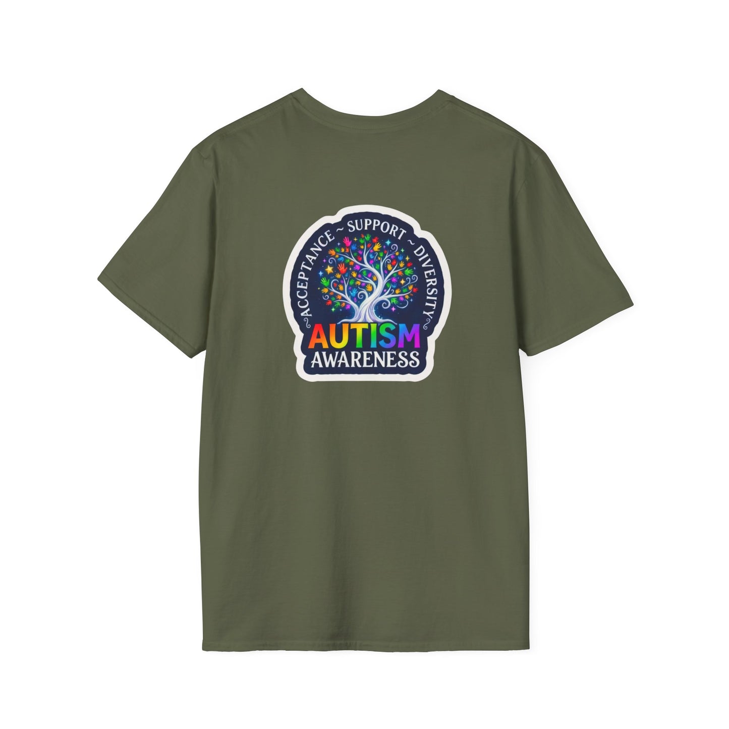 T-Shirt: "Autism Awareness" Rainbow Tree