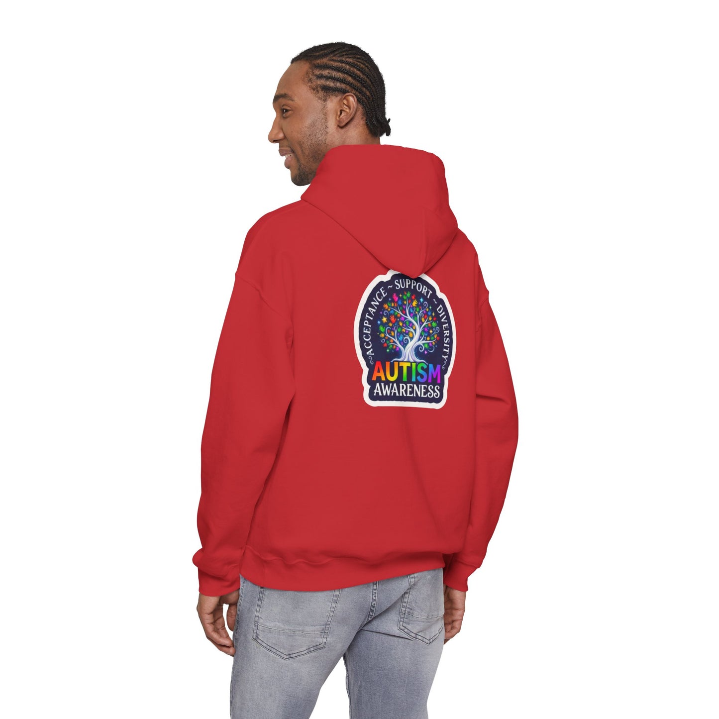Pullover Hoodie: "Autism Awareness" Colorful Tree Compassion Design